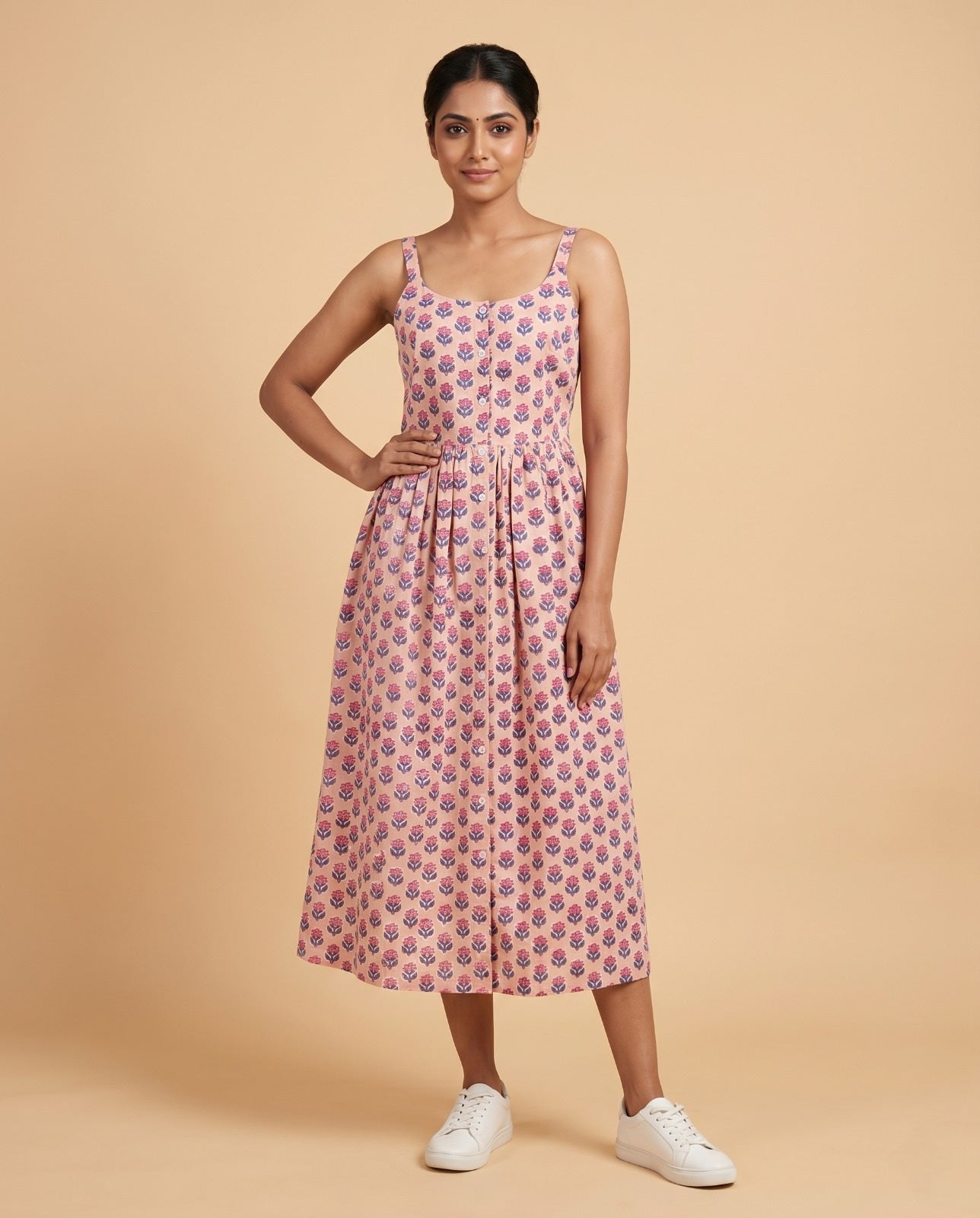 Button-Down Midi Dress (HANDBLOCK)