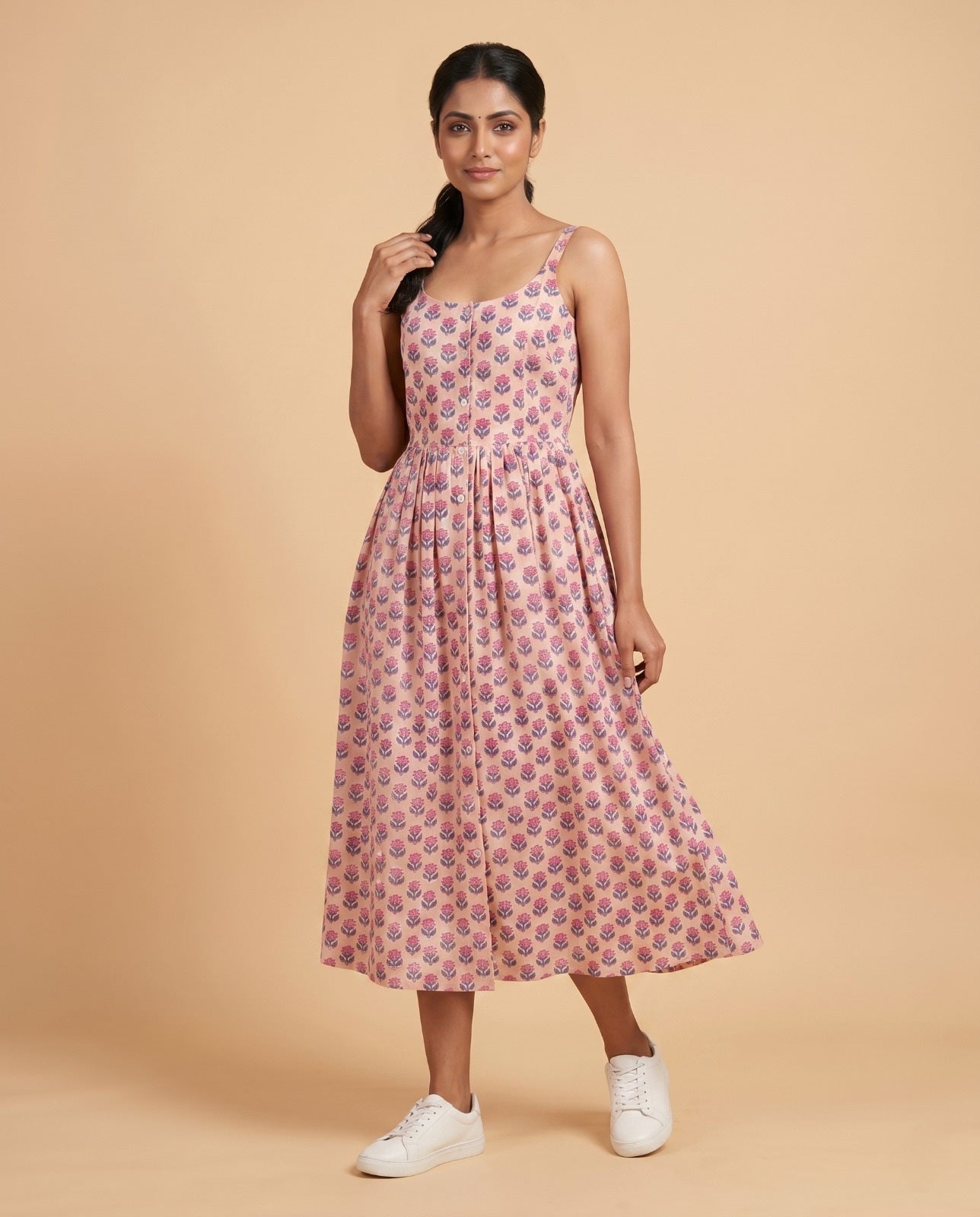 Button-Down Midi Dress (HANDBLOCK)