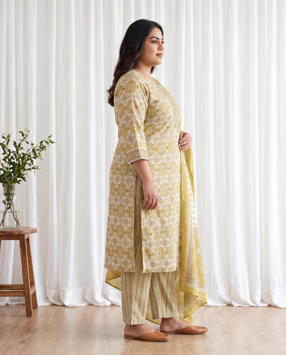 ZIVA MOTIF 3 PC SET - MUSTARD