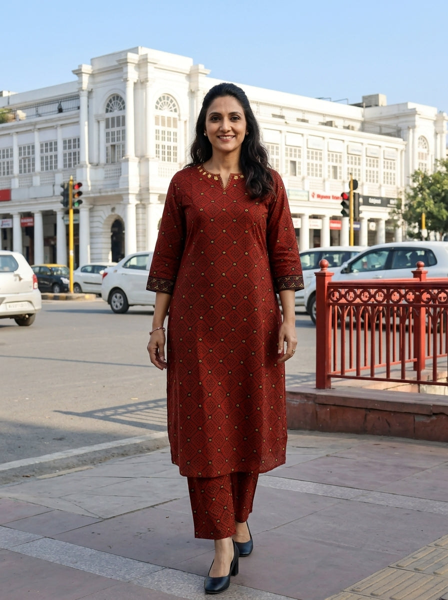 URBAN GRACE COTTON RUST ORANGE KP SET