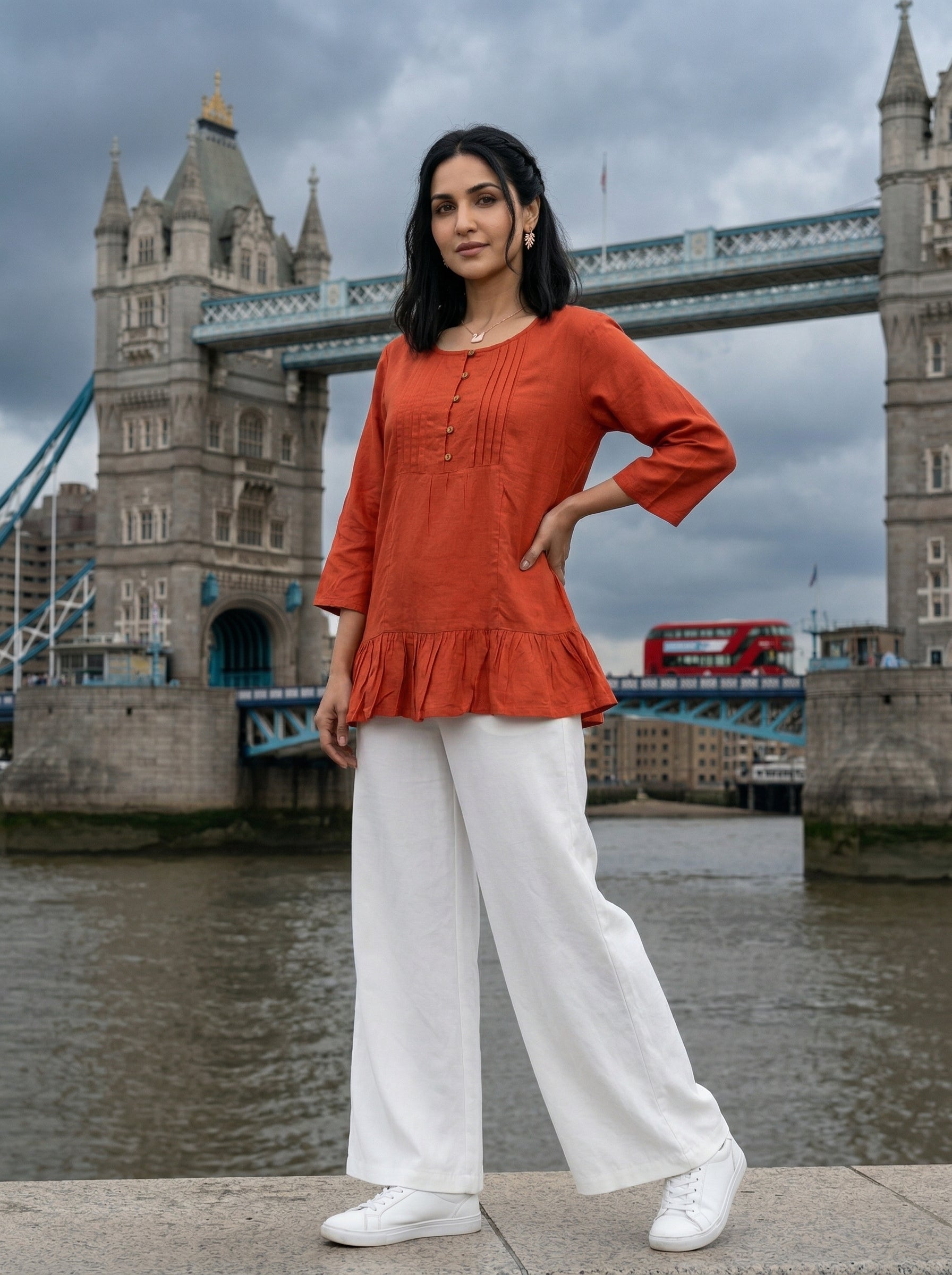 THE LINEAR WAVE RUST COTTON TOP