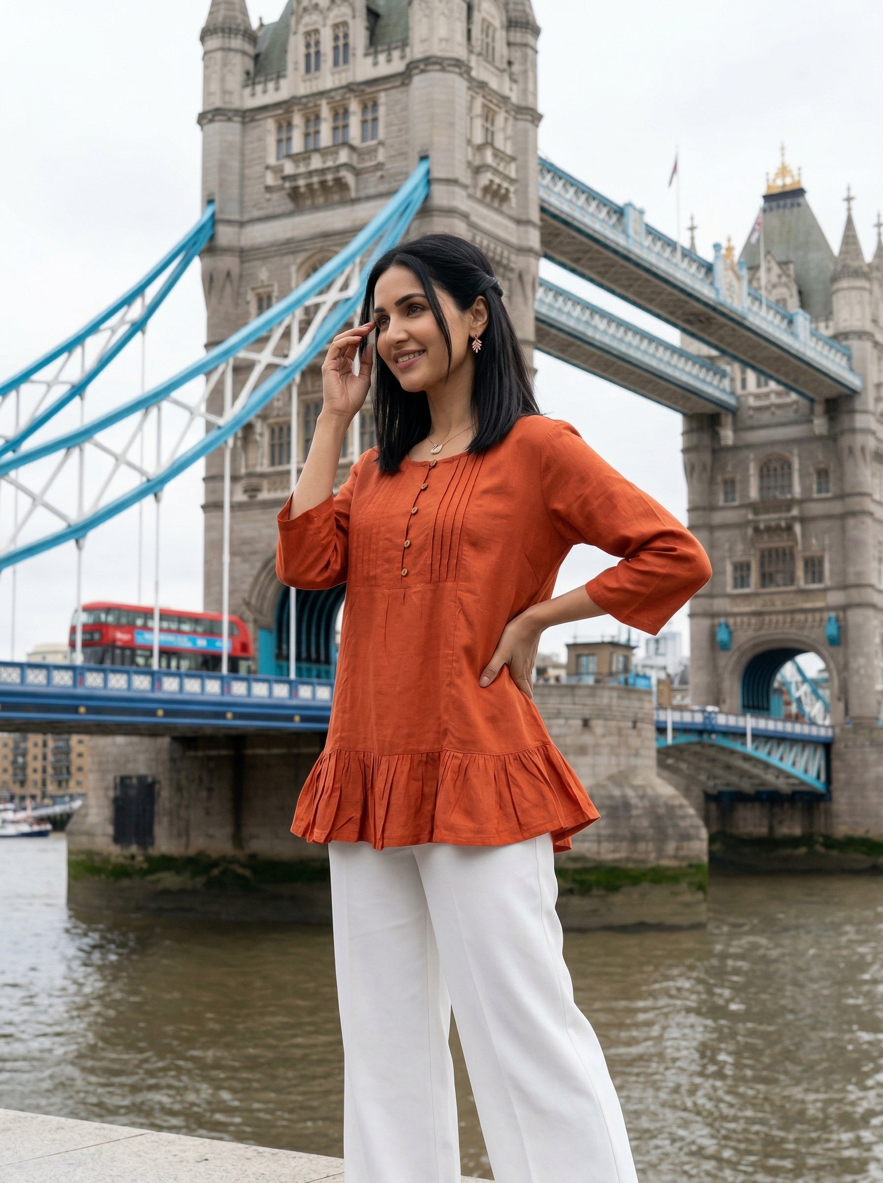 THE LINEAR WAVE RUST COTTON TOP