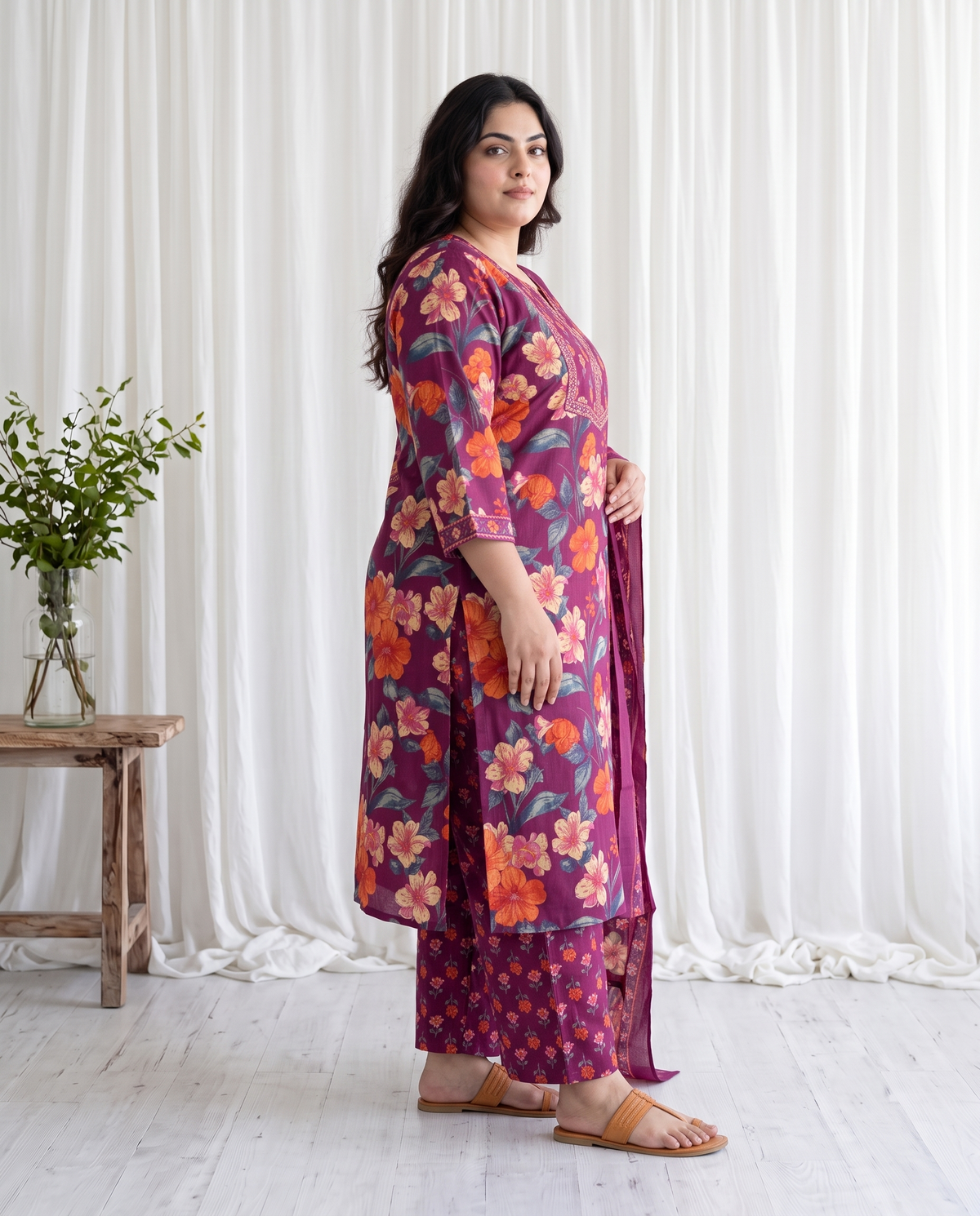 AANYA BLOOM 3 PC SET - PLUM