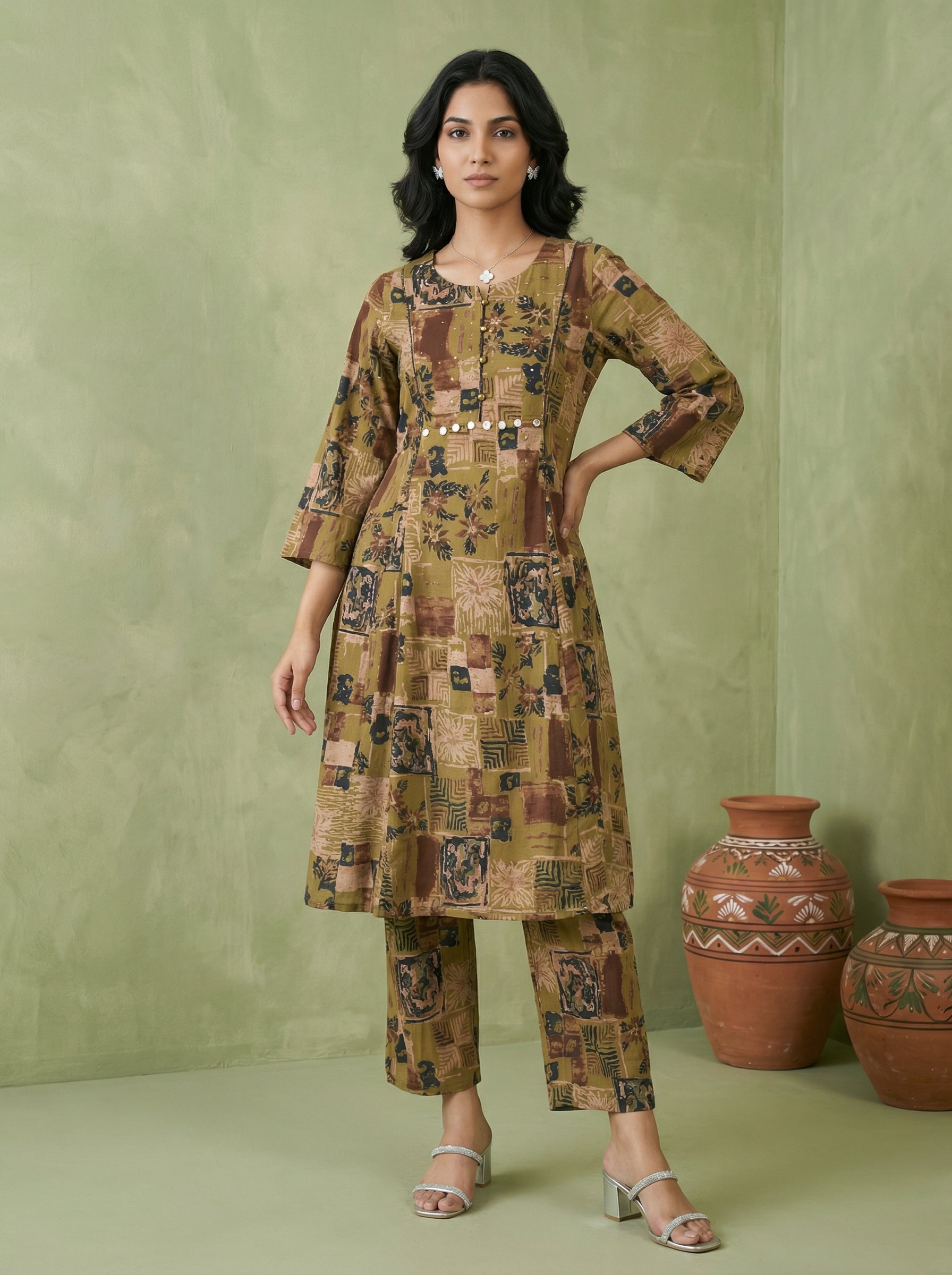 Sequence & Coin Fusion Cotton Green KP Set