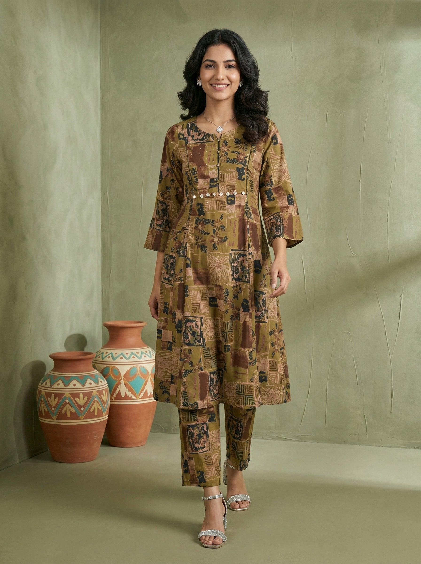 Sequence & Coin Fusion Cotton Green KP Set