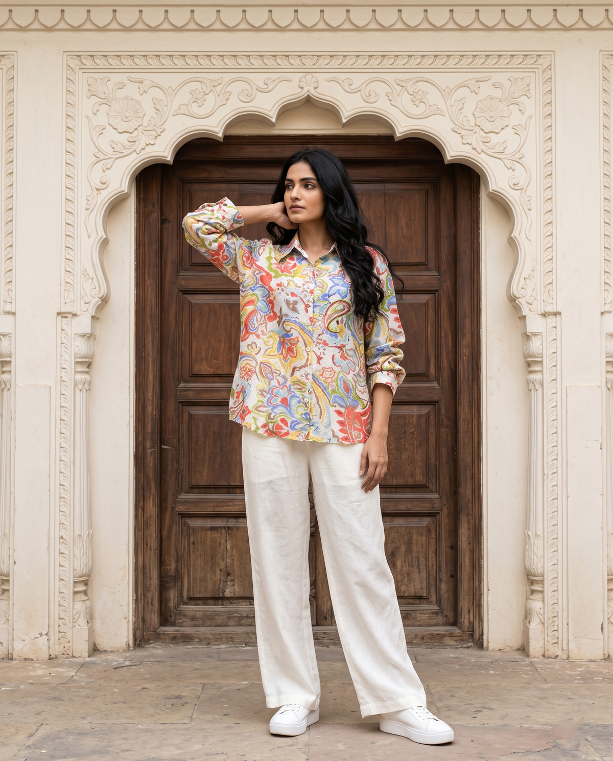 Bamboo Silk 150 GM Multicolour Artistic Paisley Shirt