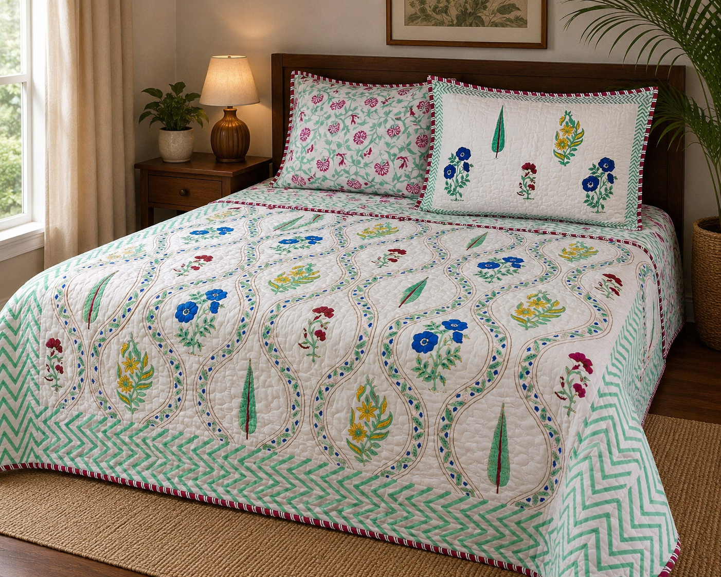 Meher Garden Comforter (Hand Block) - 90*108