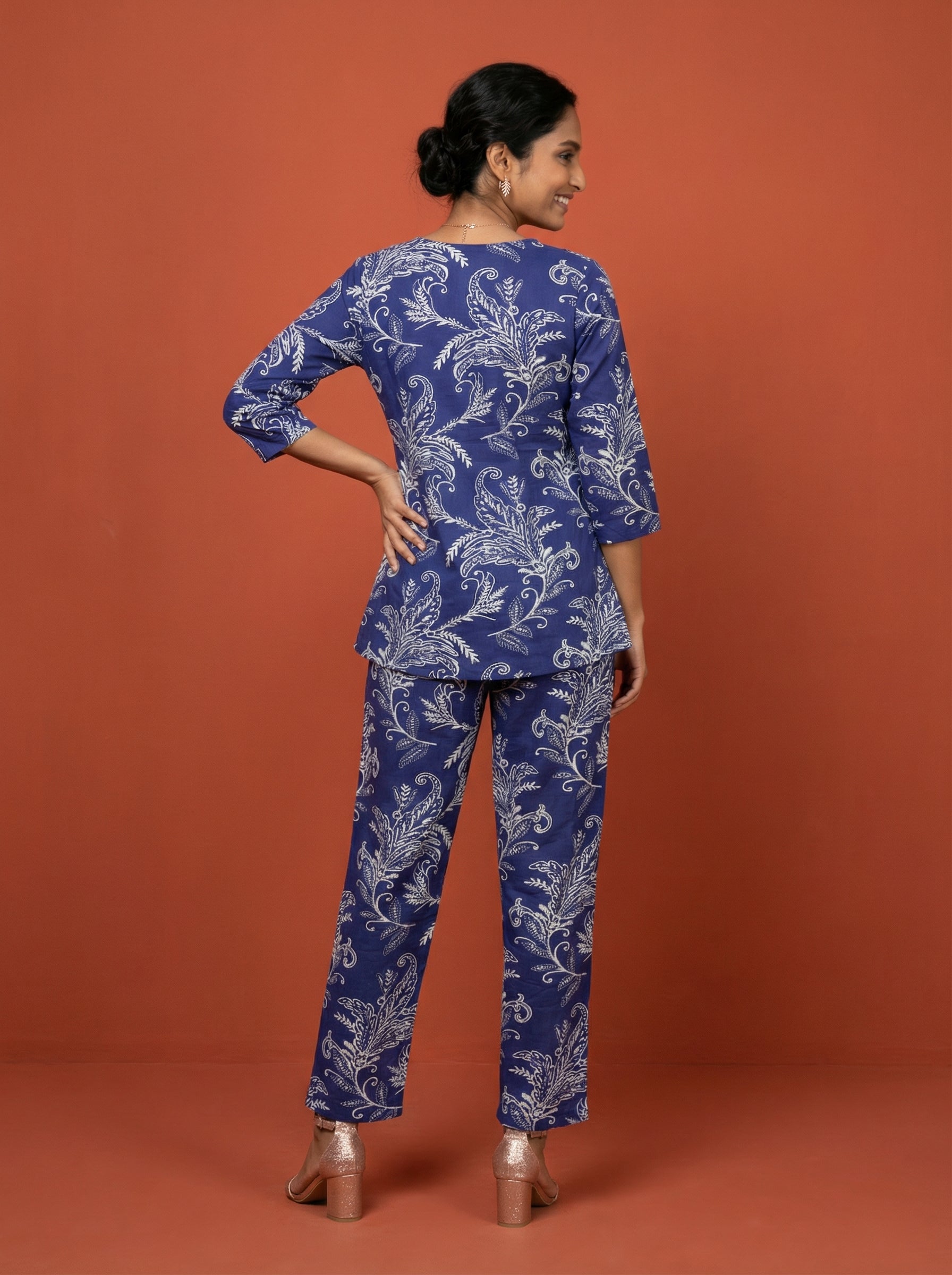 Handprinted Classic Blue Cordset