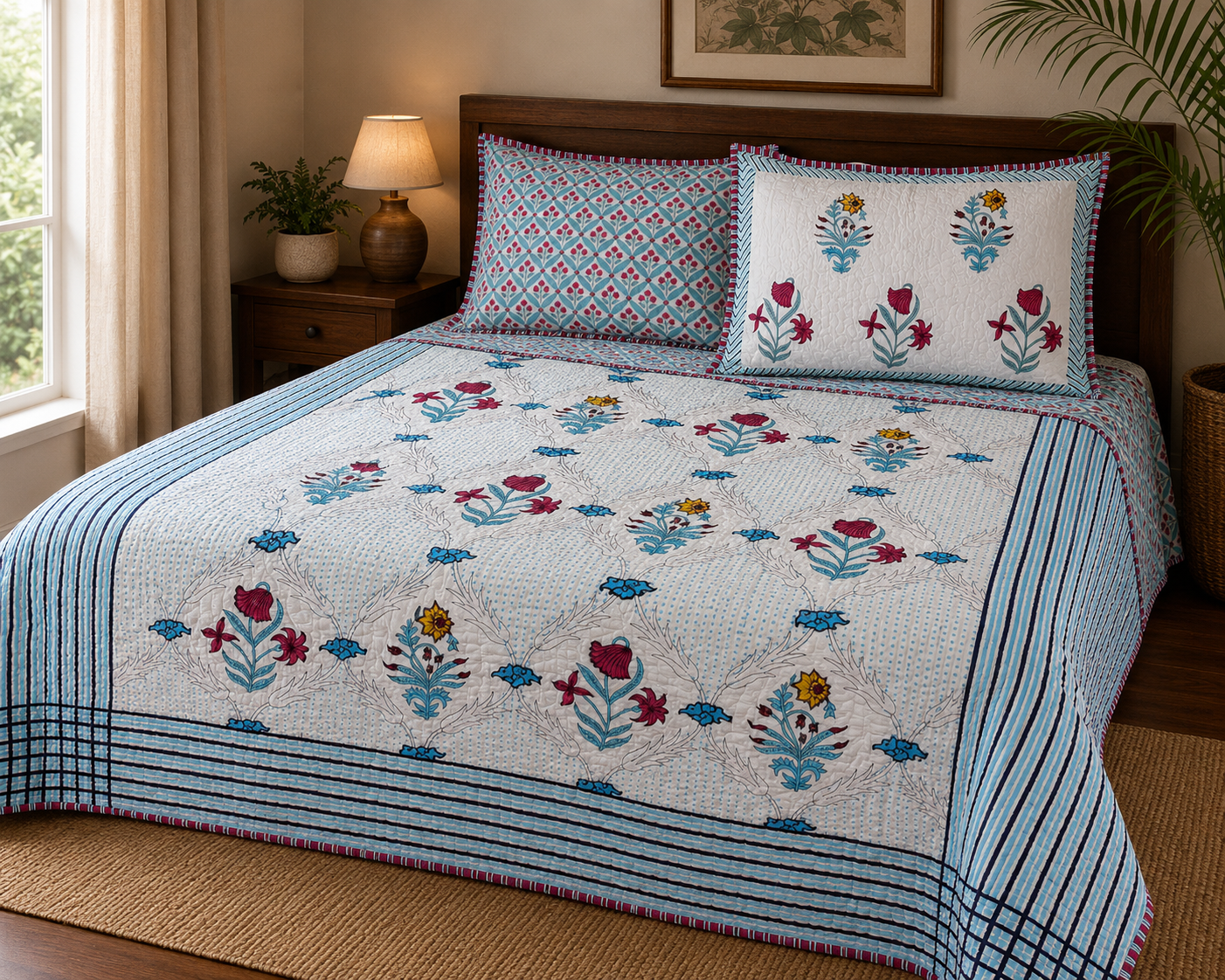 Neel Bagh Comforter (Hand Block) - 90*108