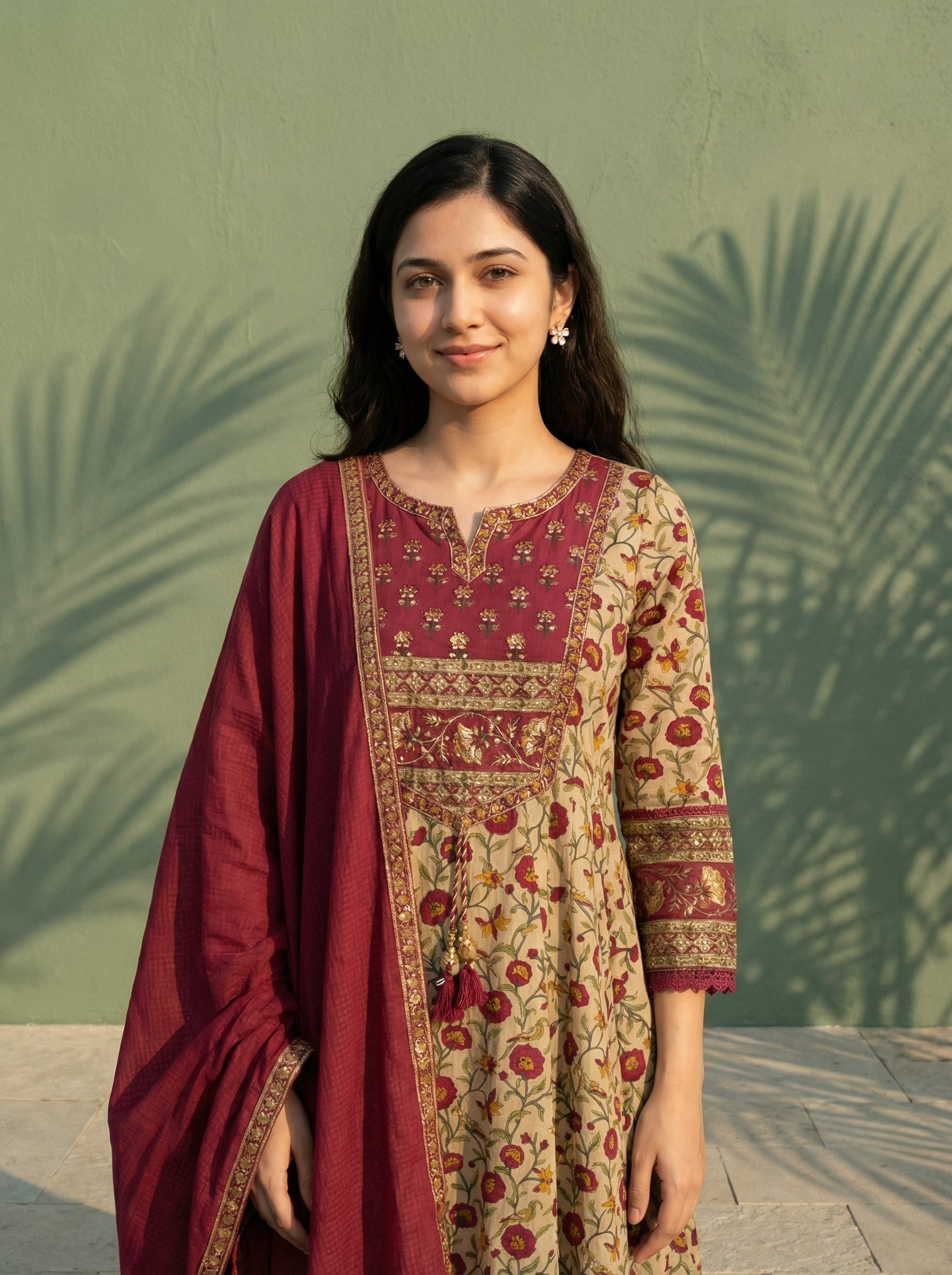 Magenta Mughal Jaal Luxury KPD Set