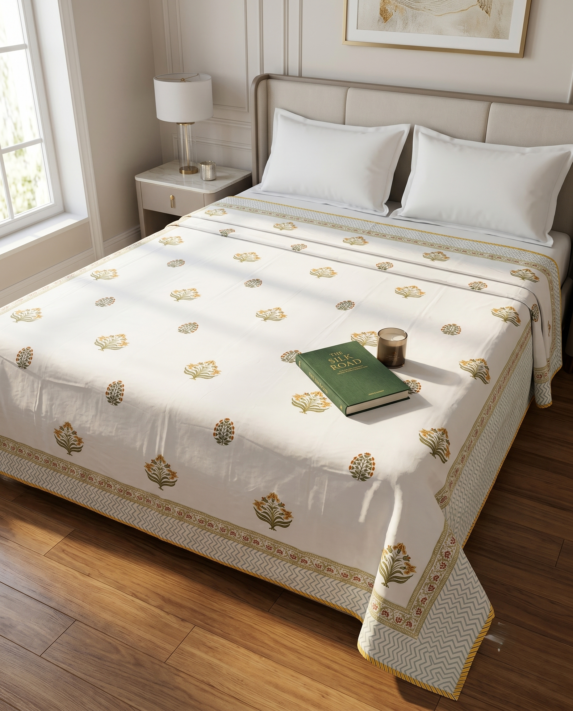 GOLDEN BLOOM REVERSIBLE COTTON DOHAR
