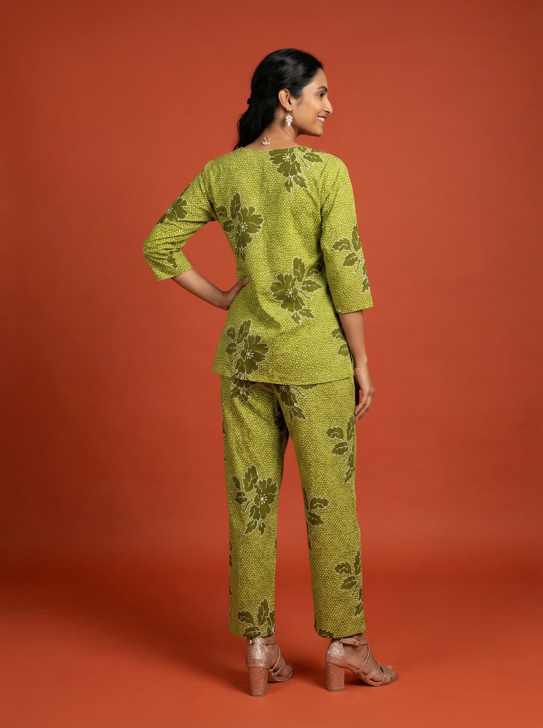 Handprinted Classic Green Cordset