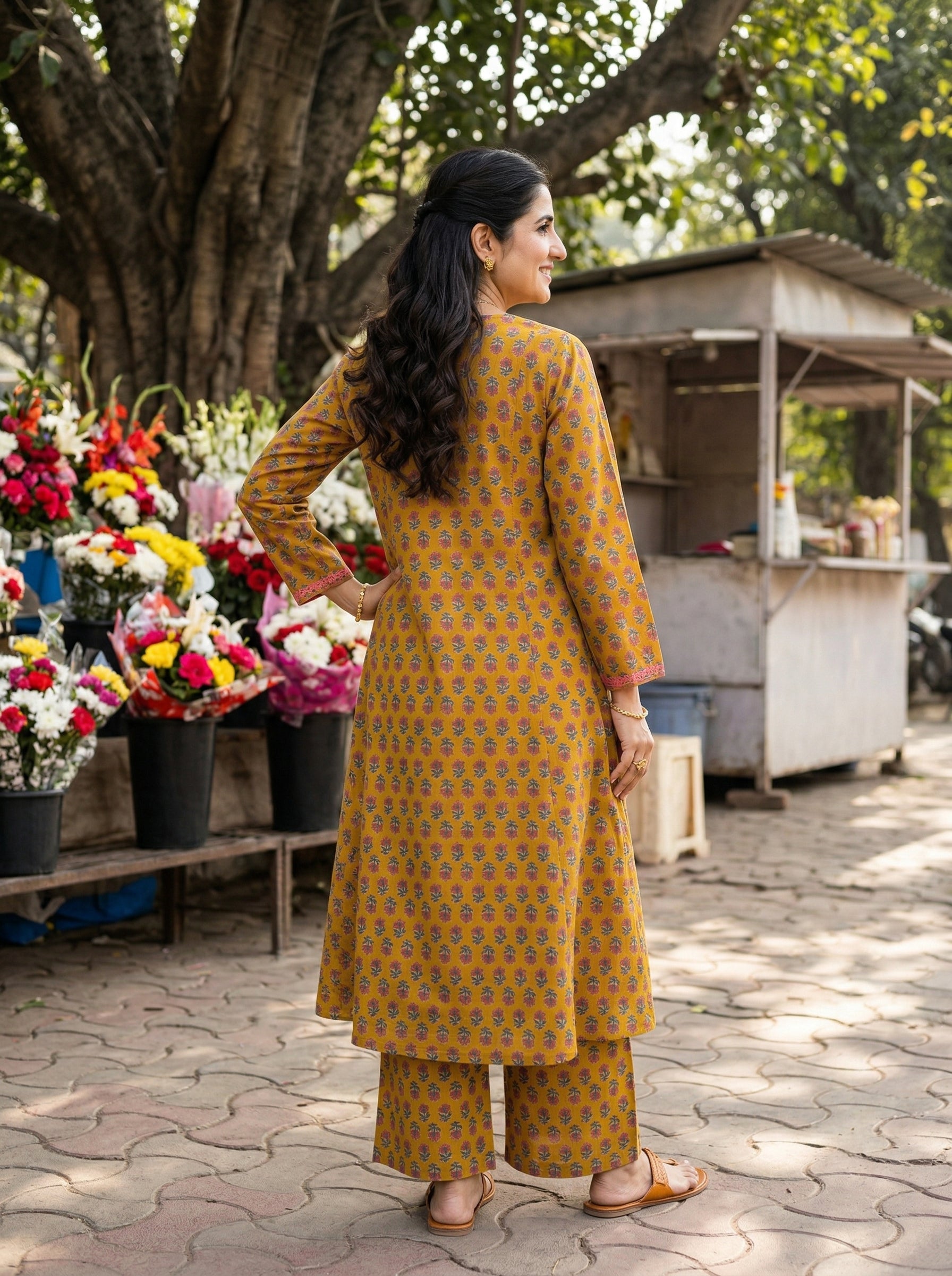 Mustard Riwayat Cotton KP Set