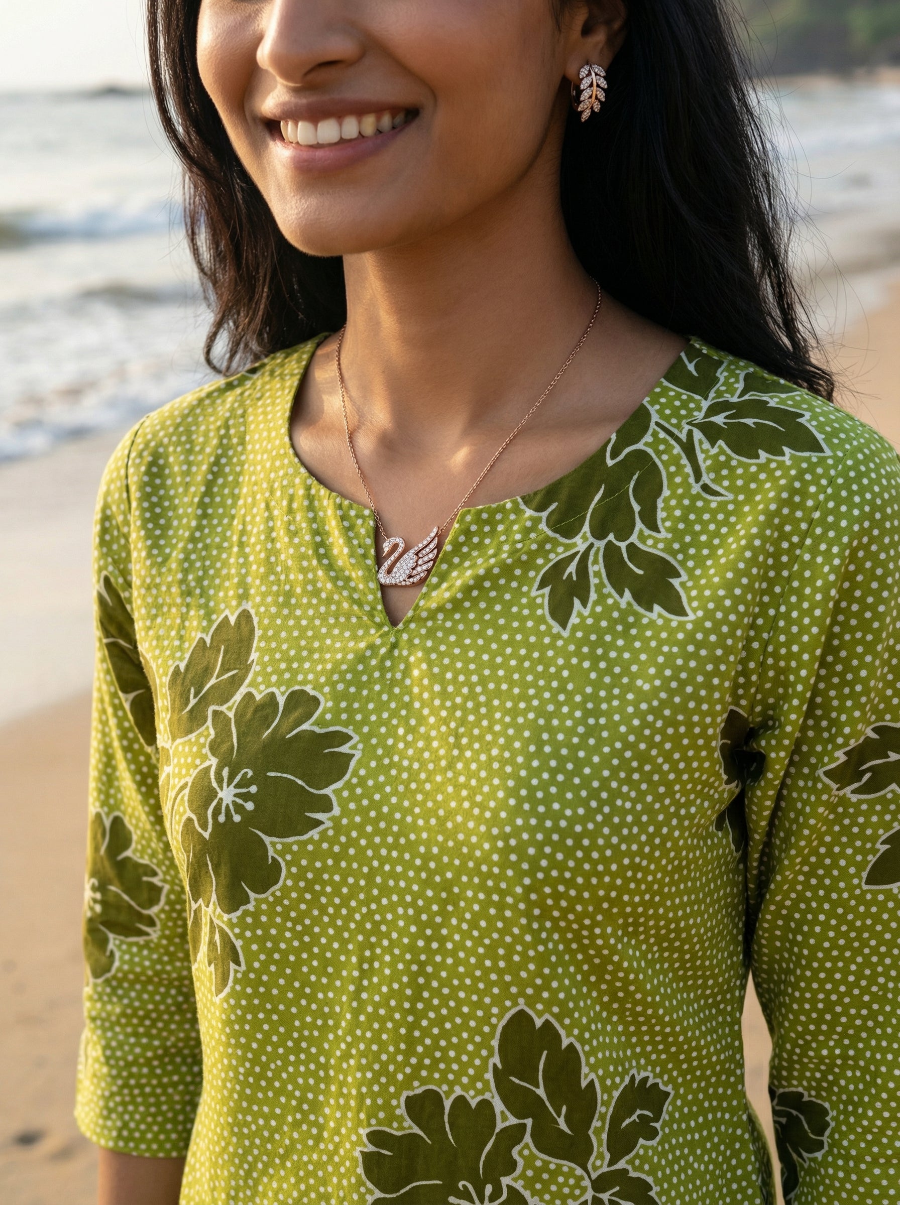 Handprinted Classic Green Cordset