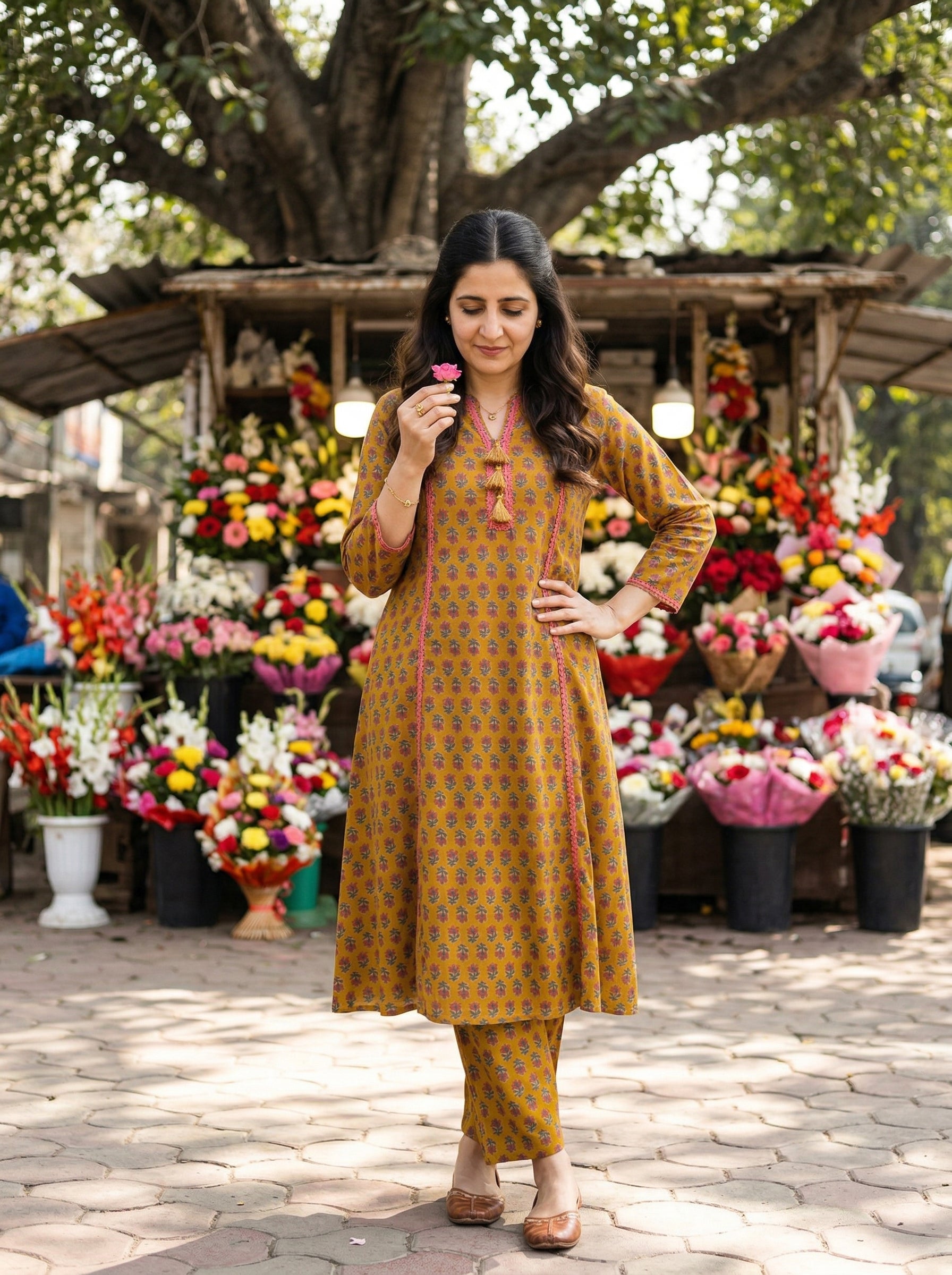 Mustard Riwayat Cotton KP Set