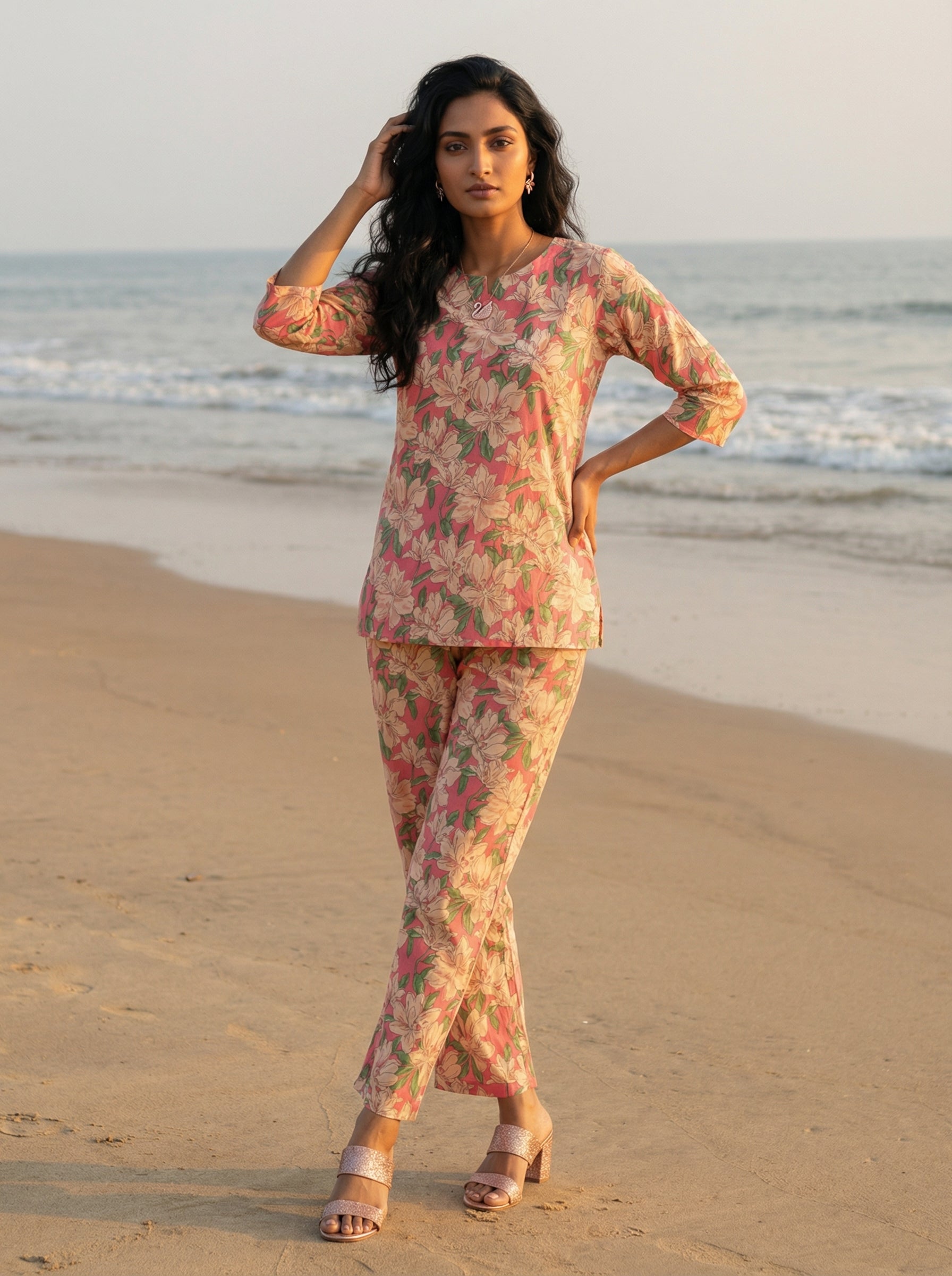 Handprinted Classic Pink Cordset