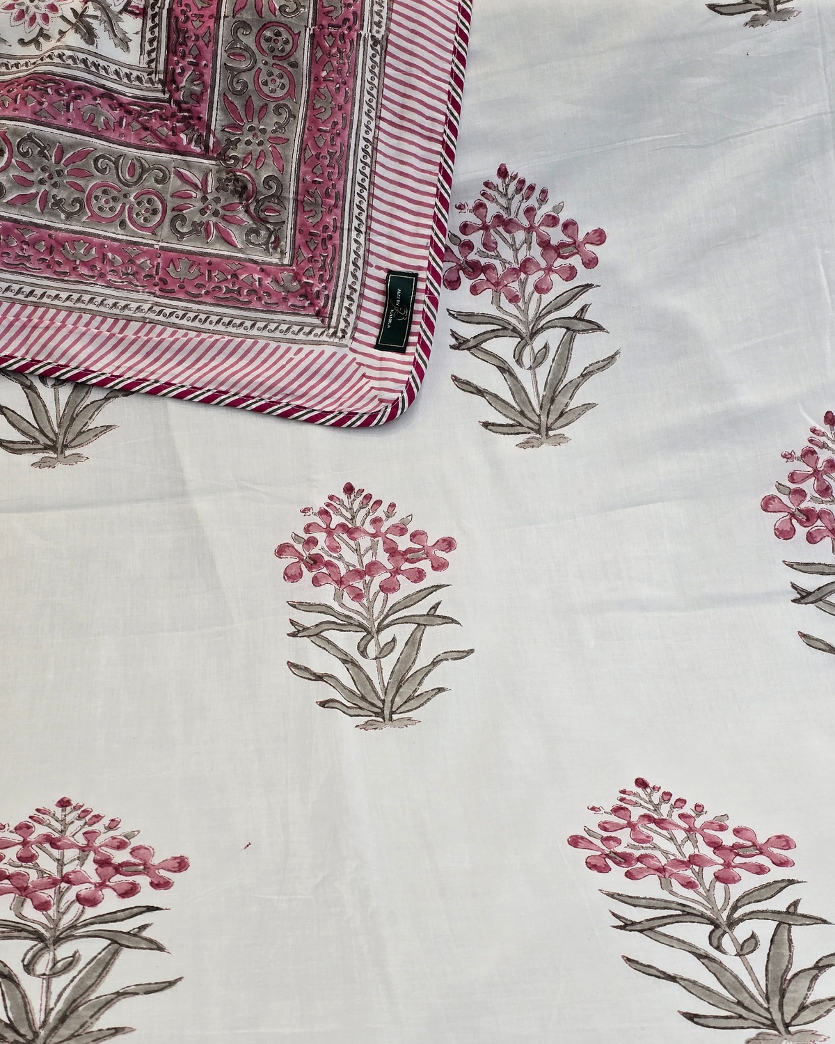 ROSEWOOD BLOSSOM HAND BLOCK COTTON DOHAR