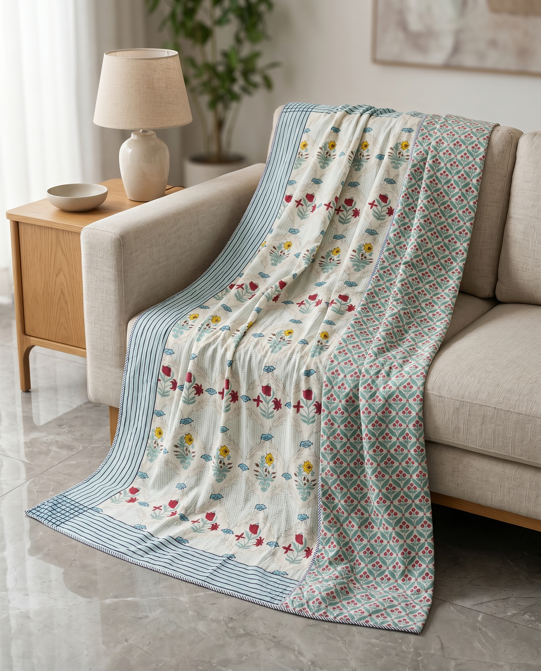 MEADOW BLOOM REVERSIBLE COTTON DOHAR