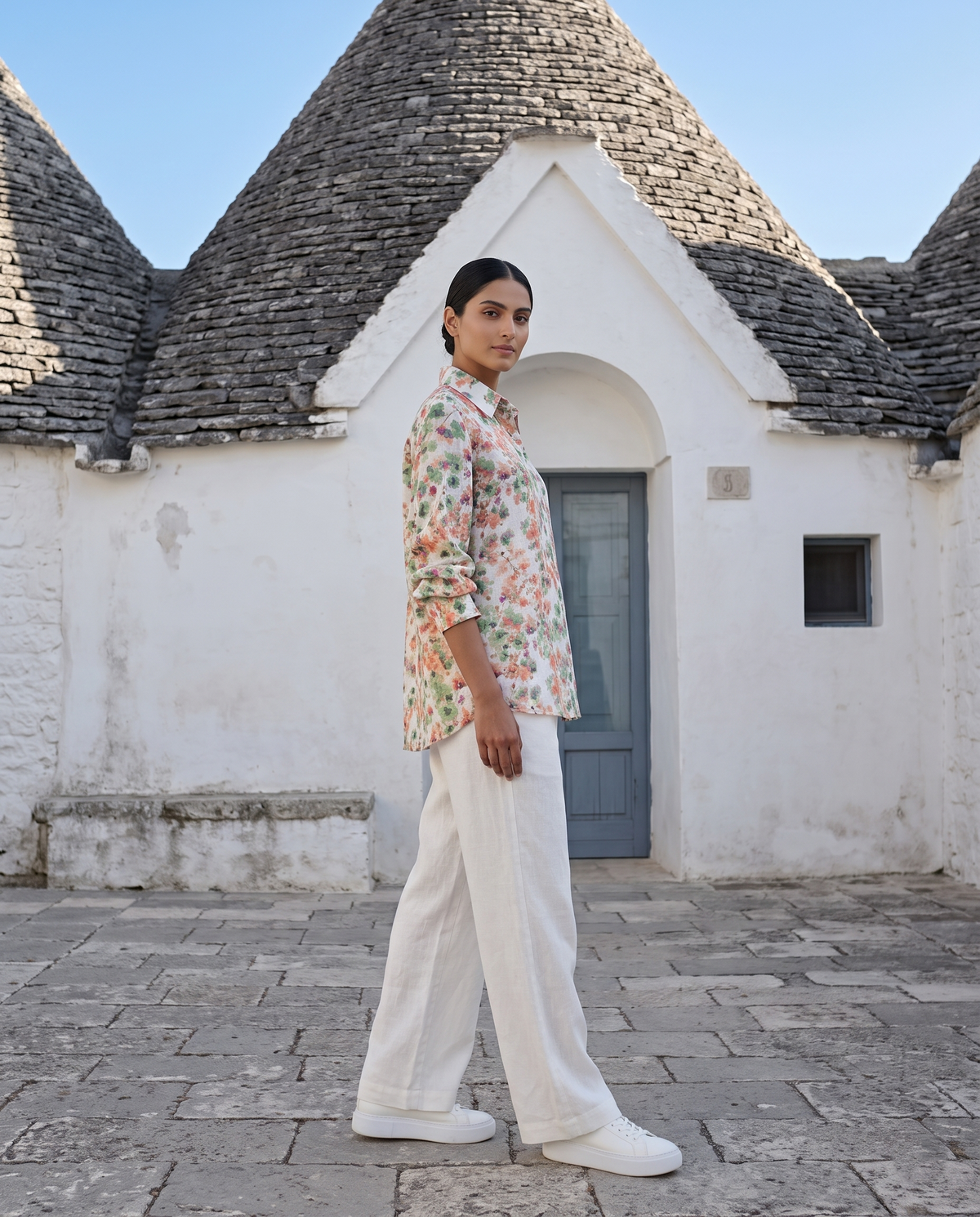 Bamboo Silk 150 GM Peach Mint Blossom Shirt