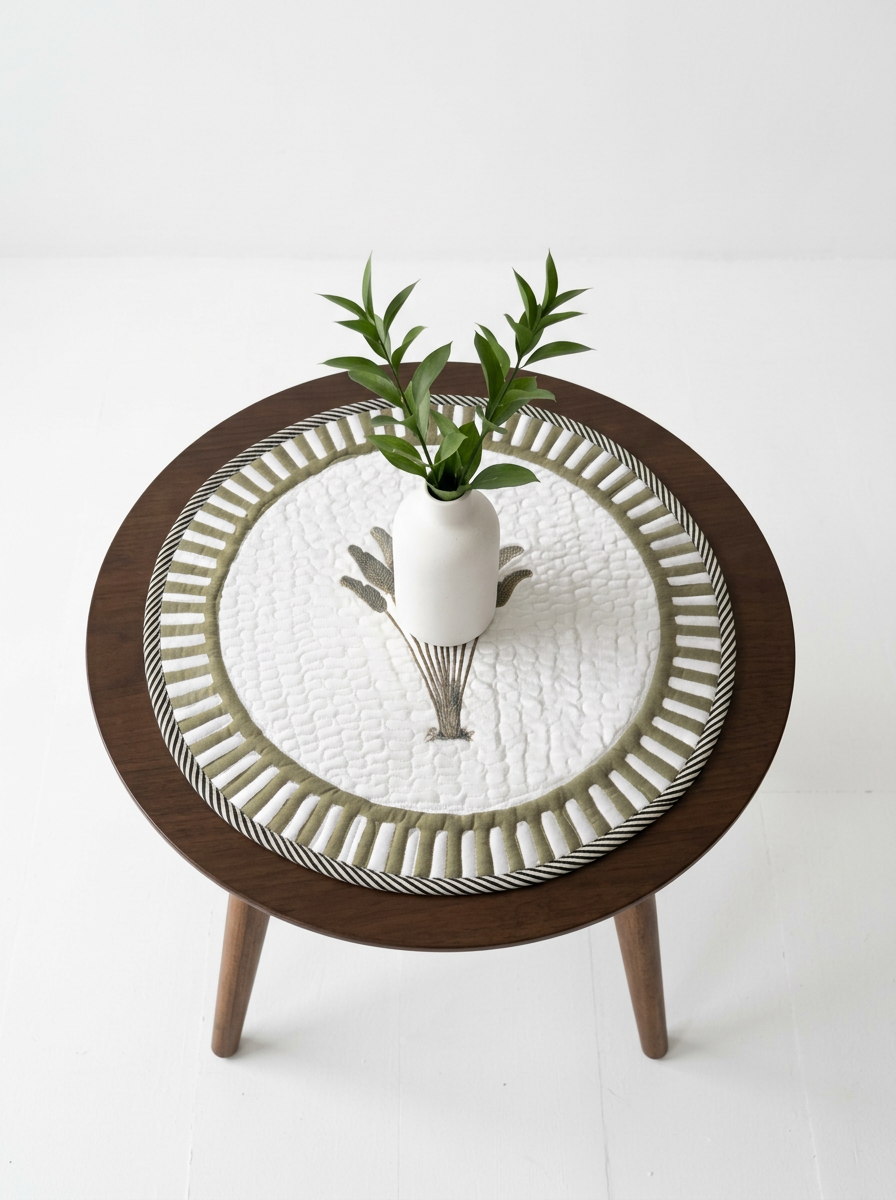 Quilted Meadow Sheaf Round Mat