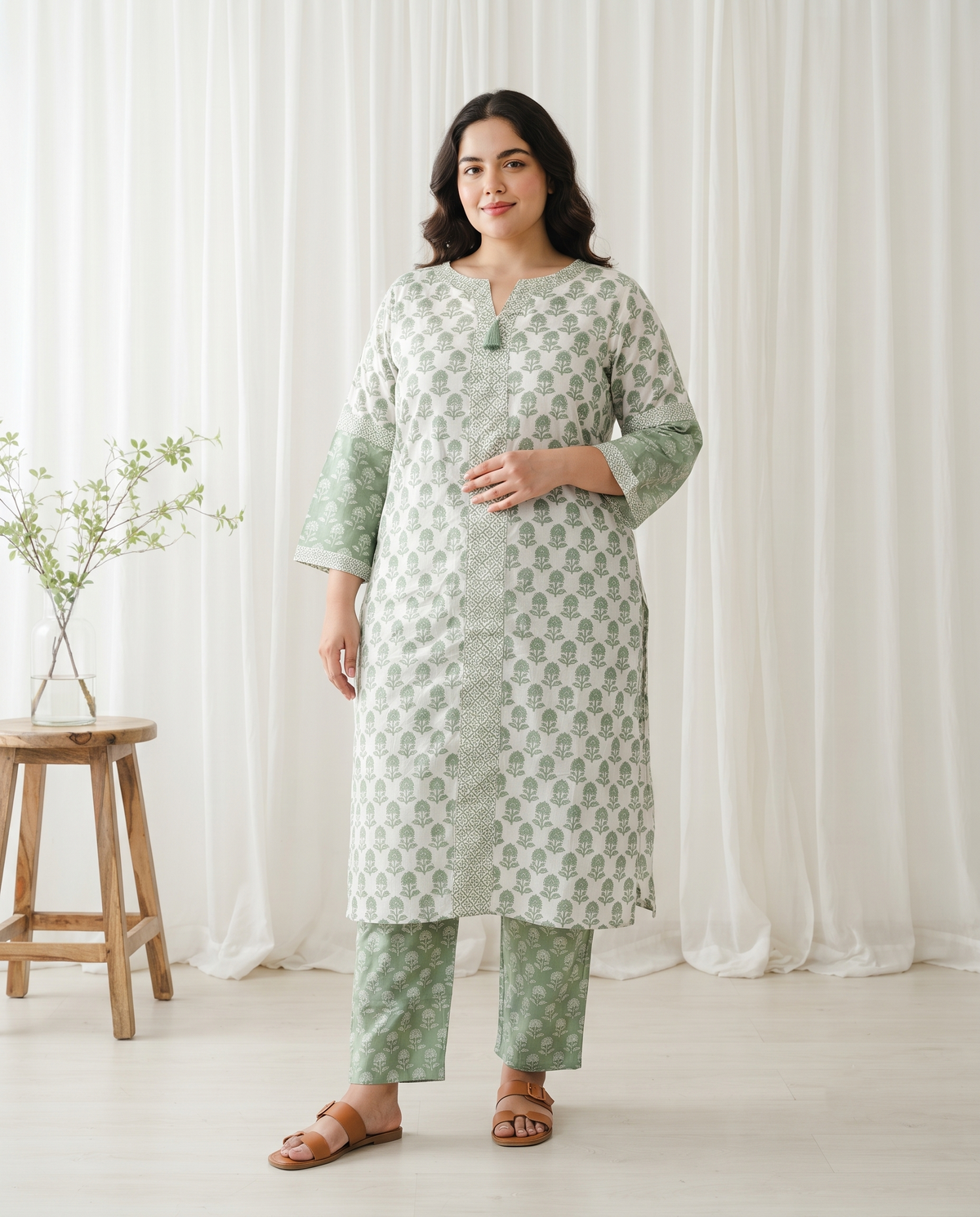 VANYA BOTANICAL 3 PC SET - SAGE GREEN
