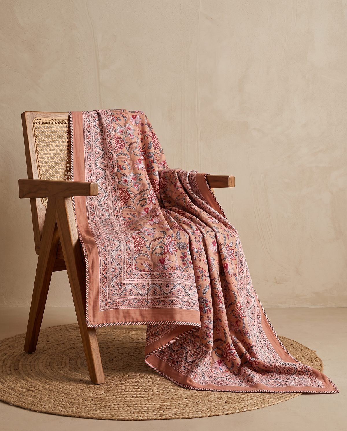 MEHR FLORAL HAND BLOCK COTTON DOHAR