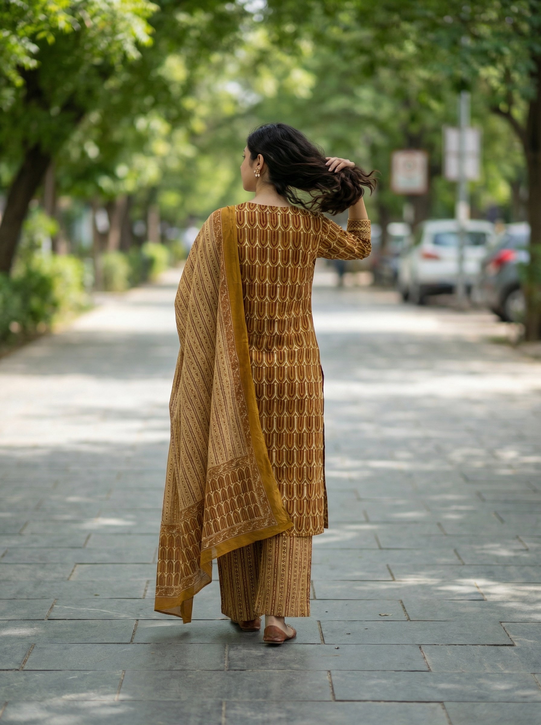 Urban Rang Cotton Mustard Brown KPD Set