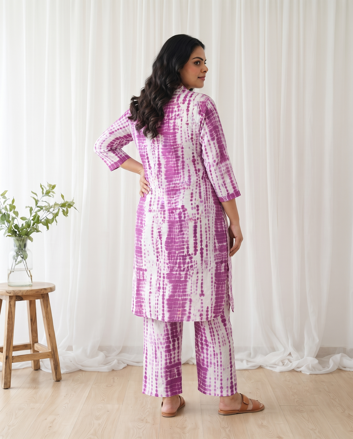 SAIRA TIE DYE 2 PC SET - PURPLE