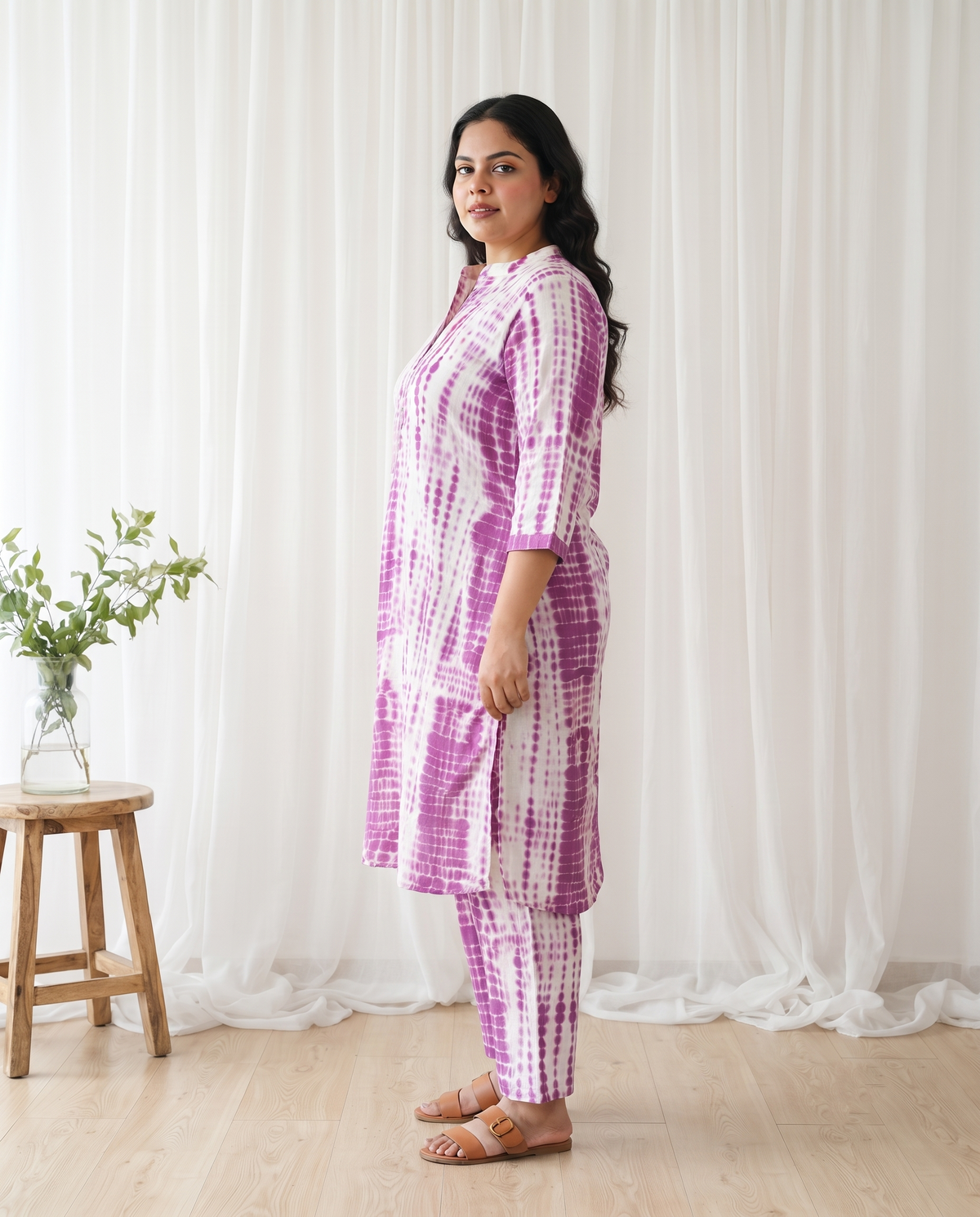 SAIRA TIE DYE 2 PC SET - PURPLE
