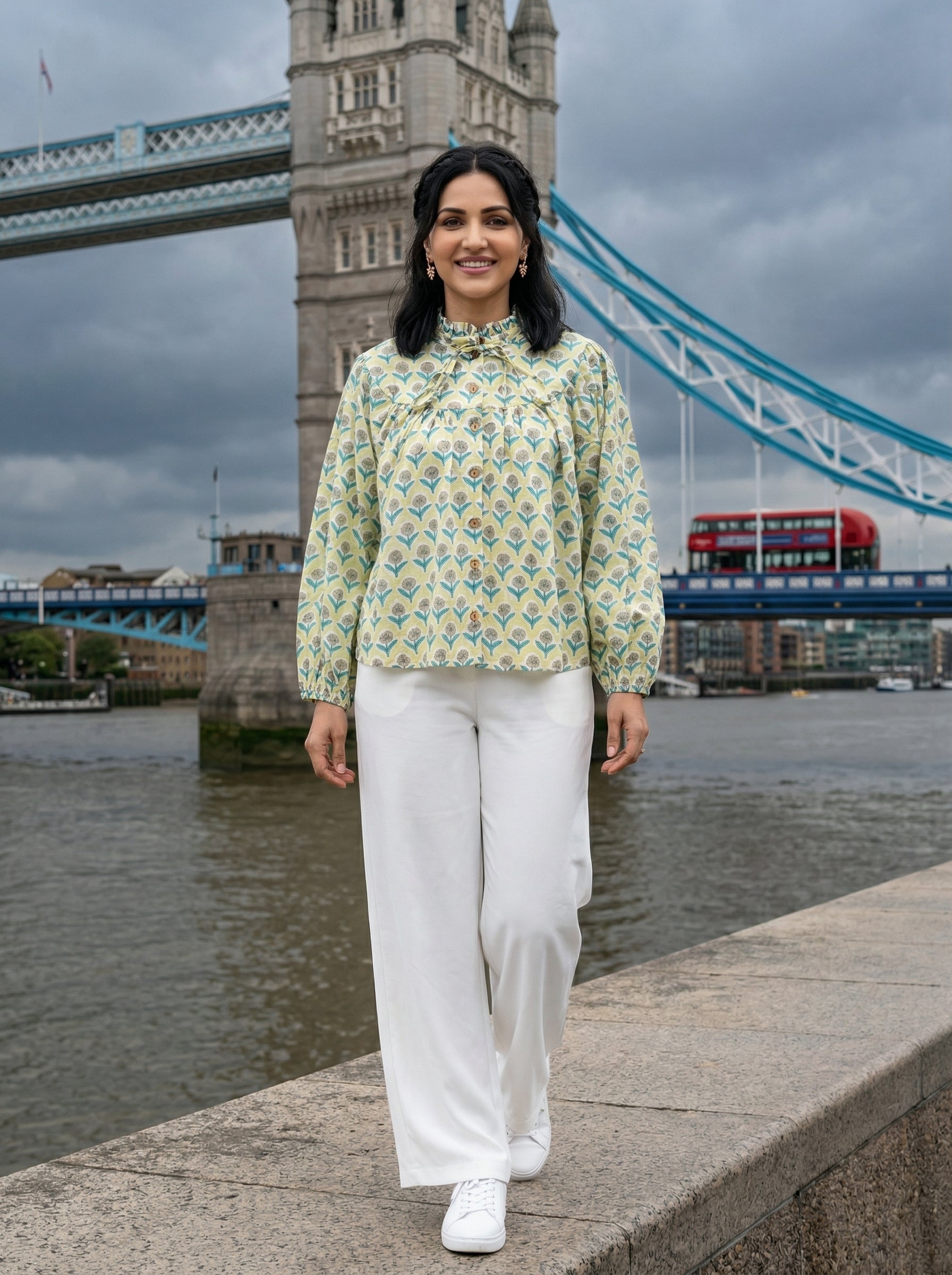 SOFT BLOSSOM GREEN COTTON TOP