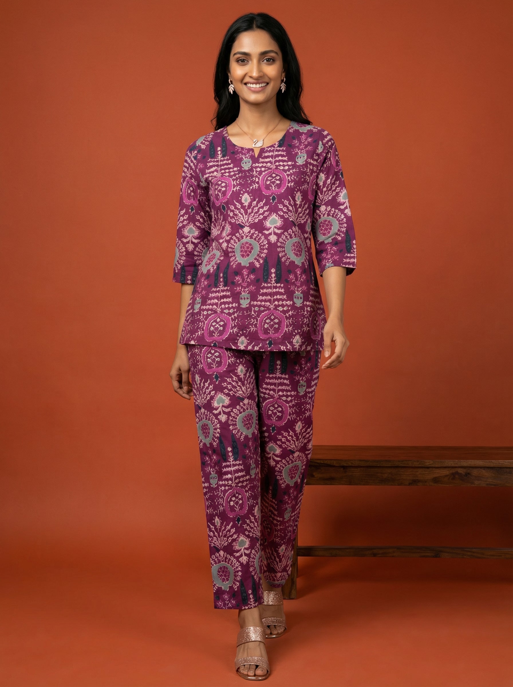 Handprinted Classic Purple Cordset