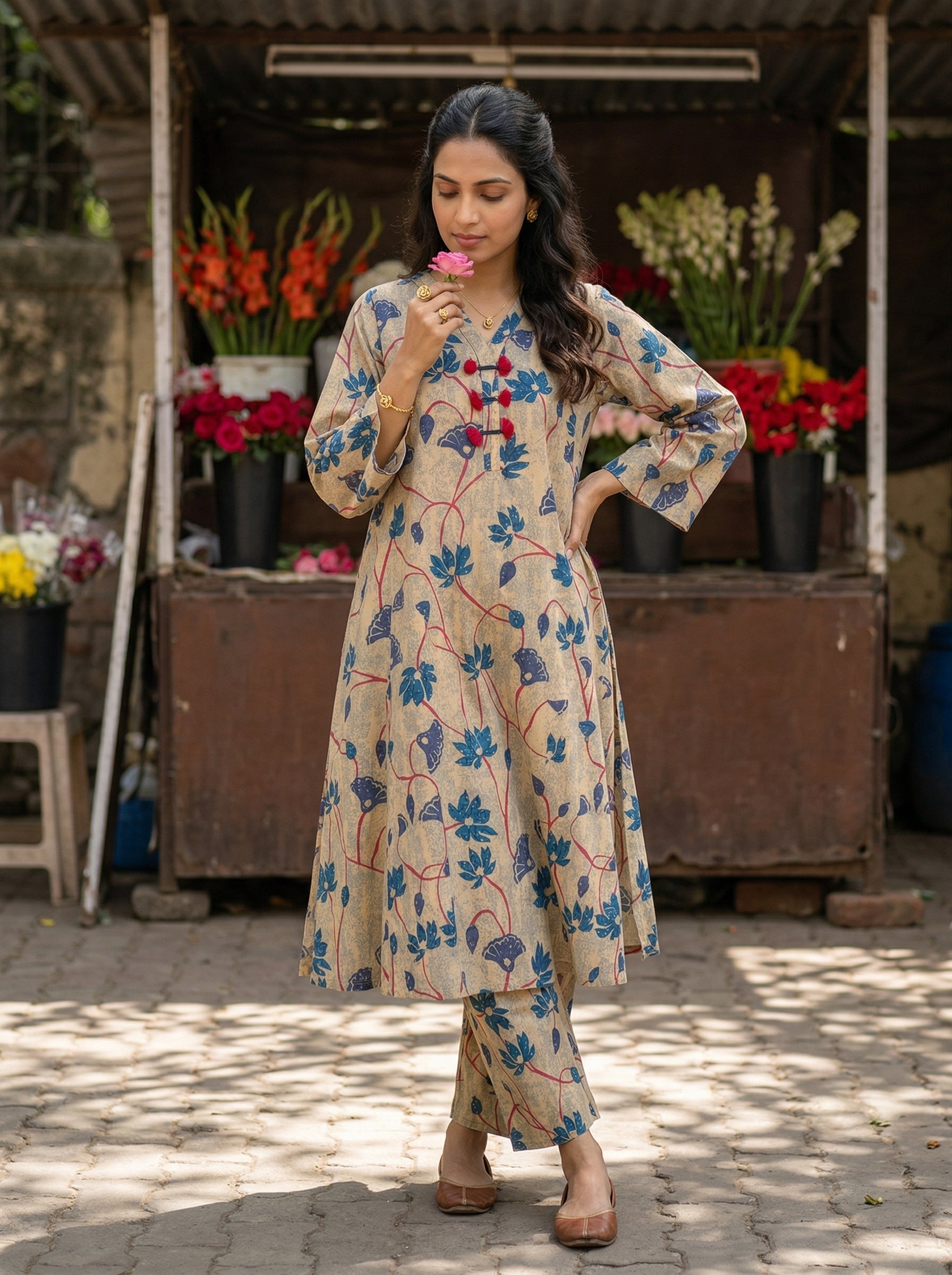 Multicolour Baghbaan Cotton KP Set