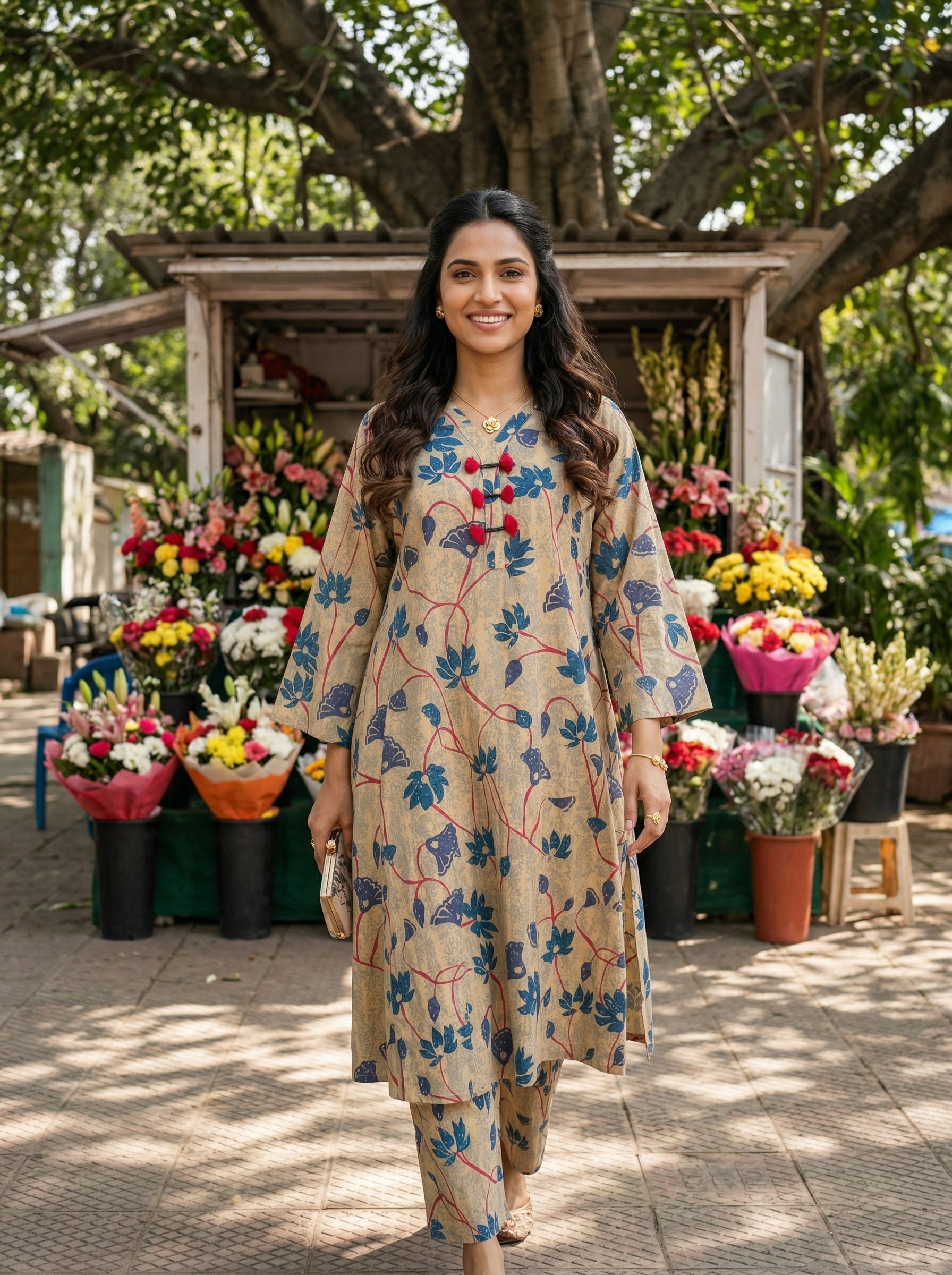 Multicolour Baghbaan Cotton KP Set