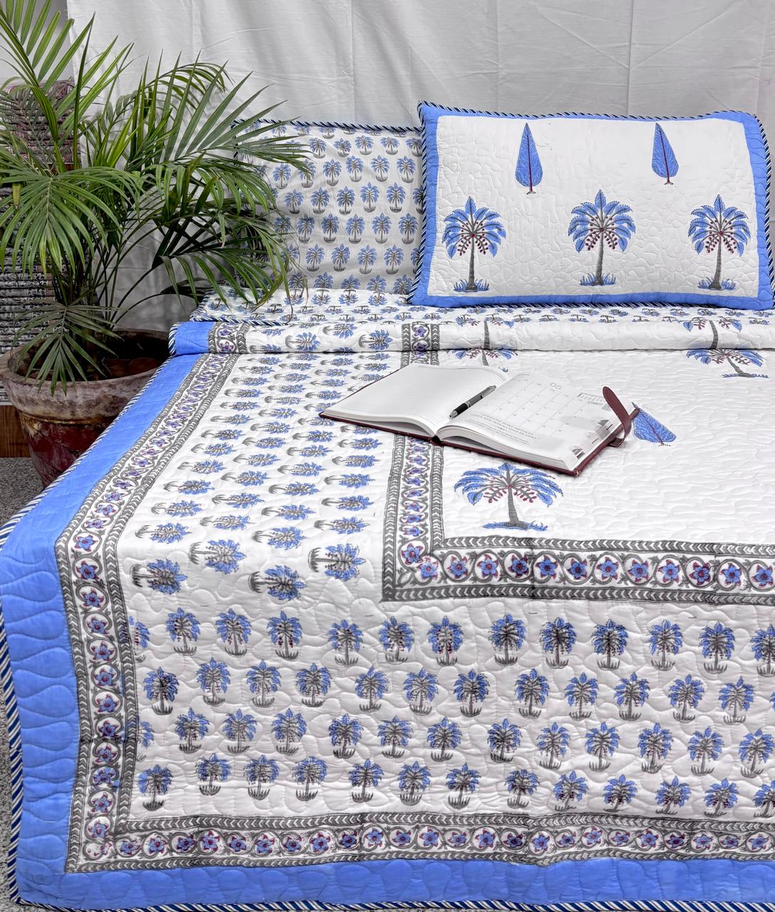 Neelkanth Palm Comforter (Hand Block) - 90*108