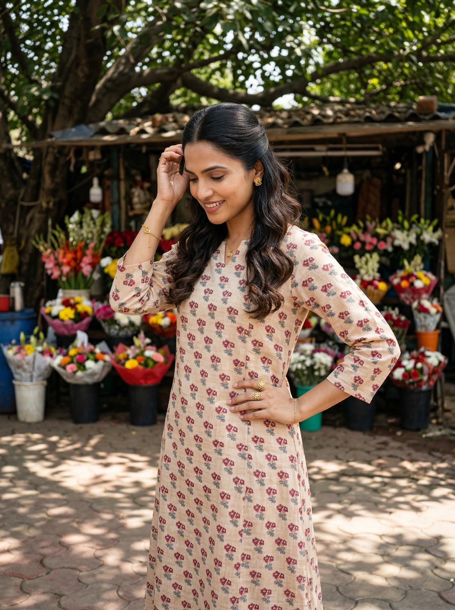Off White Red Everyday Elegance Cotton KP Set