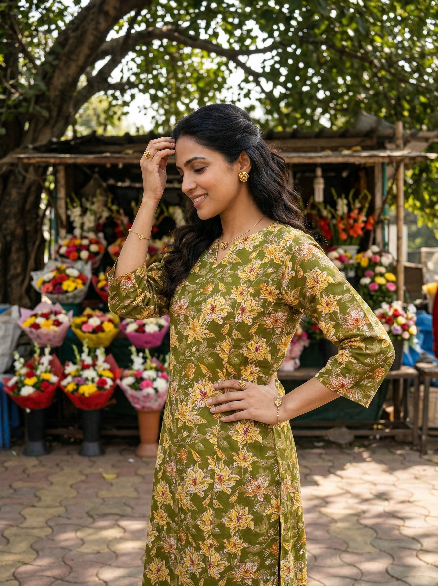 Green Everyday Elegance Cotton KP Set