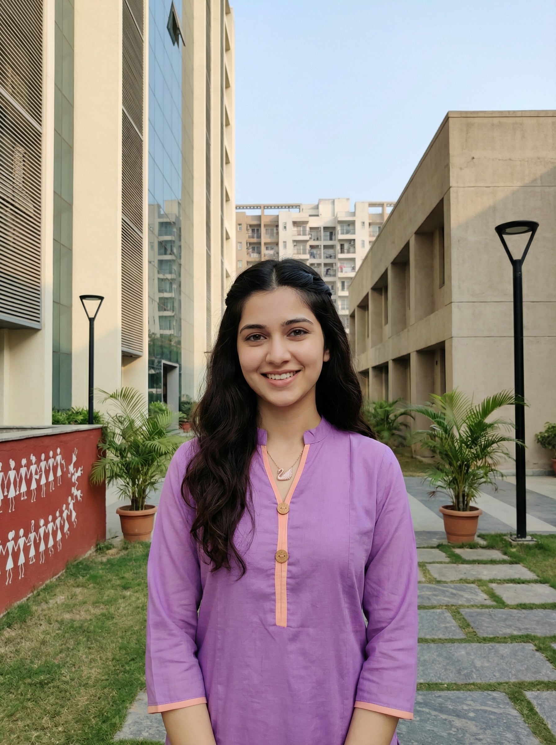Lavender Mul Cotton Kurta