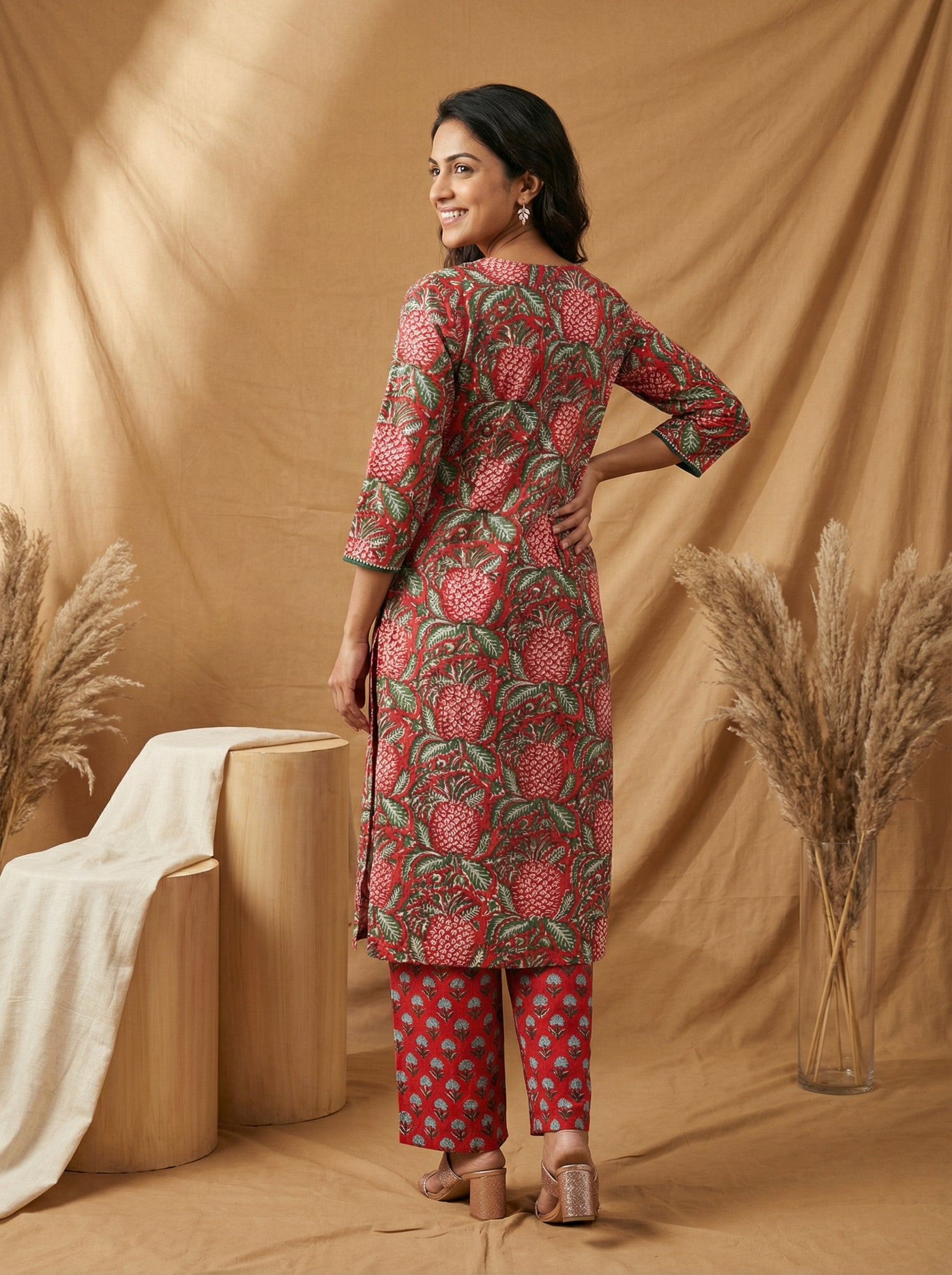 Red Cotton Gotta Patti Galore KP Set