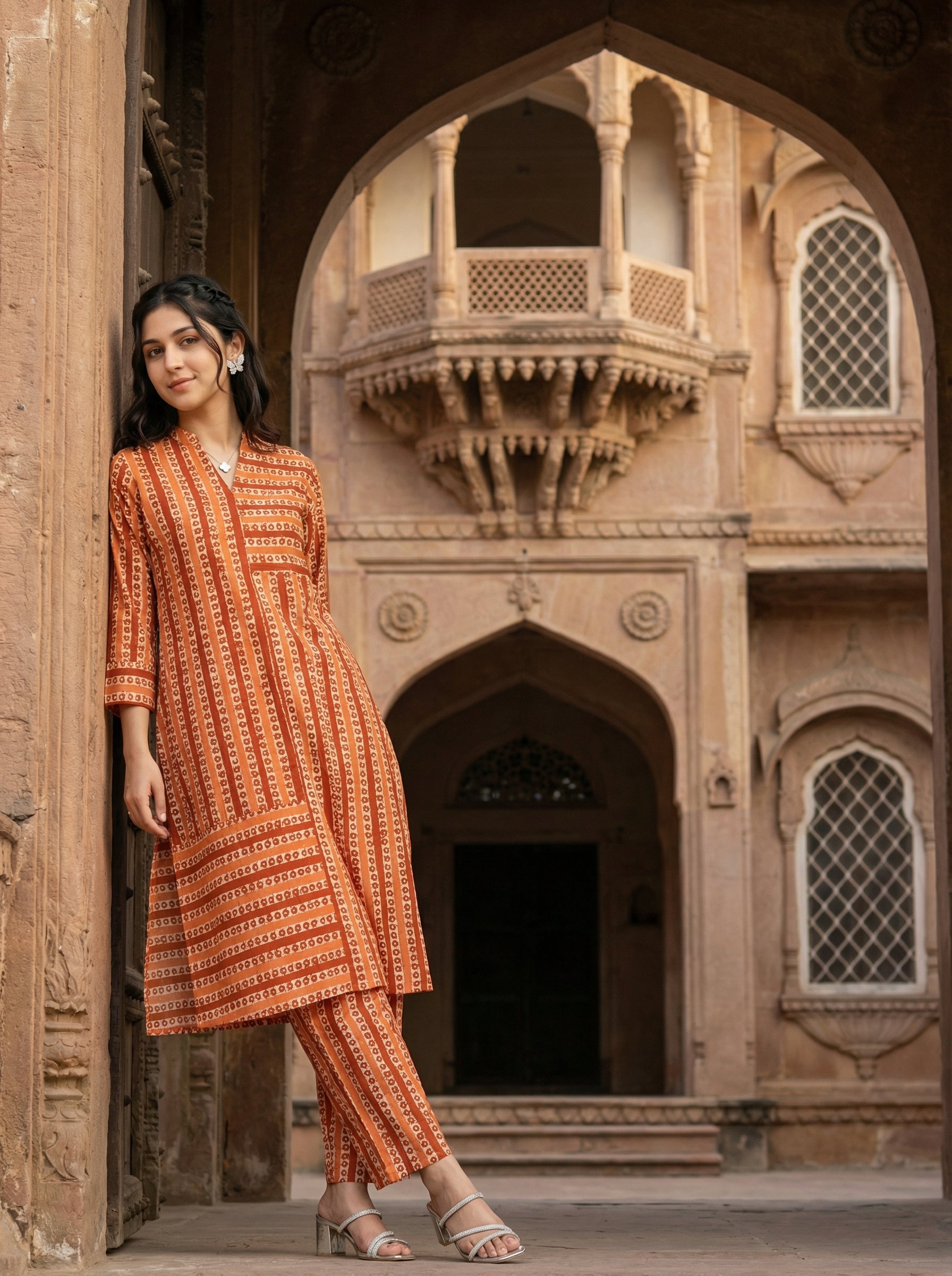 Peach/Rust Cotton The Earthline Edit KP Set