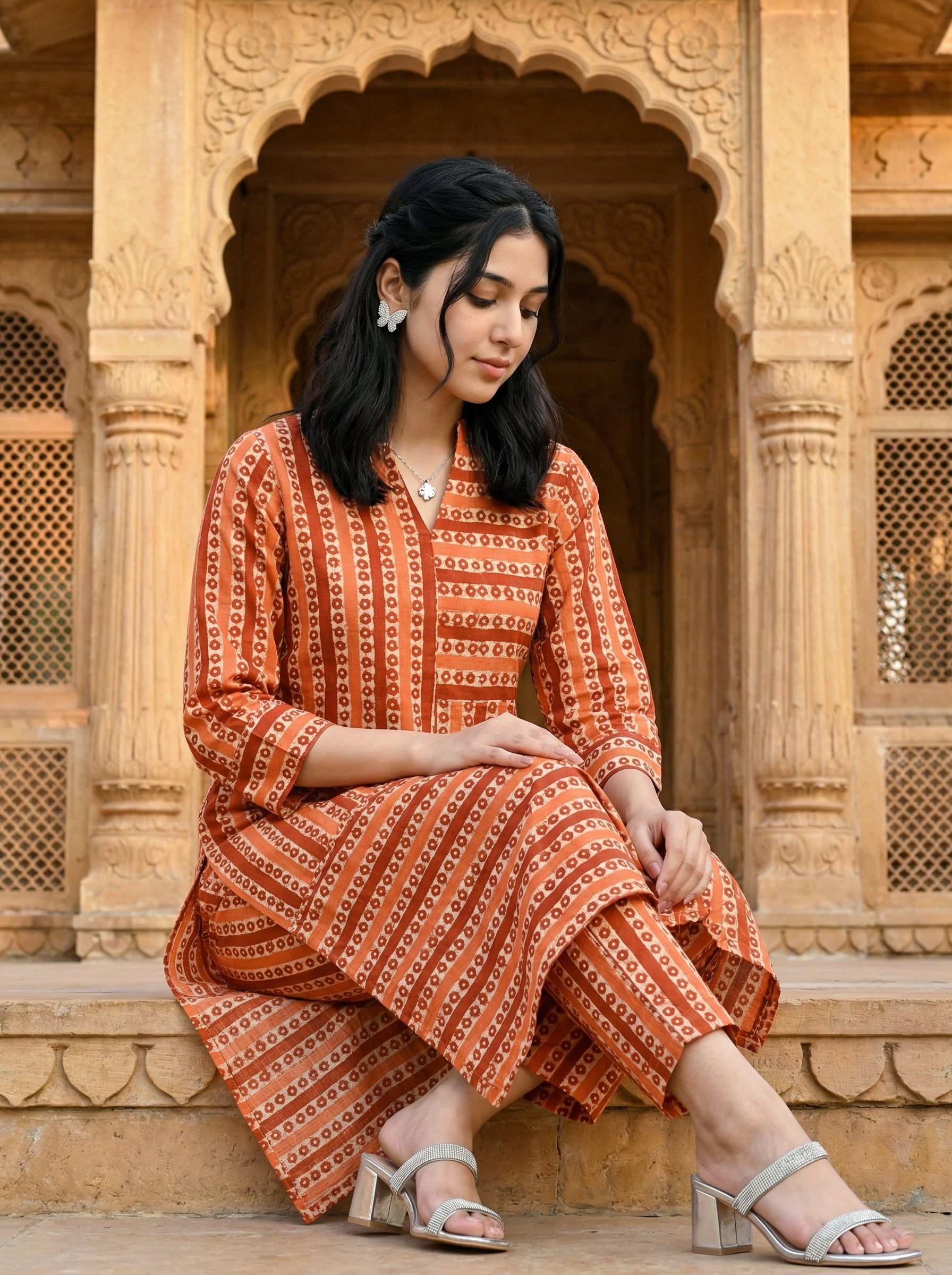Peach/Rust Cotton The Earthline Edit KP Set
