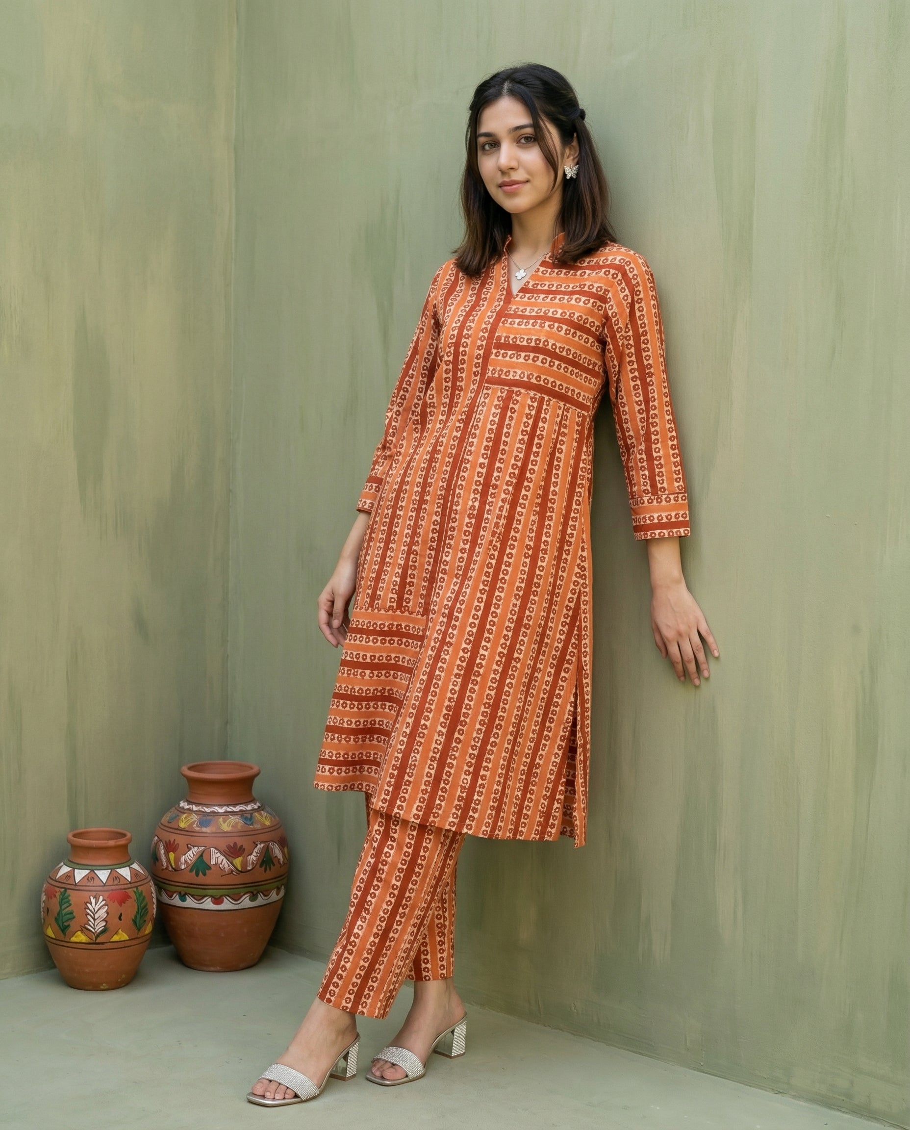 Peach/Rust Cotton The Earthline Edit KP Set