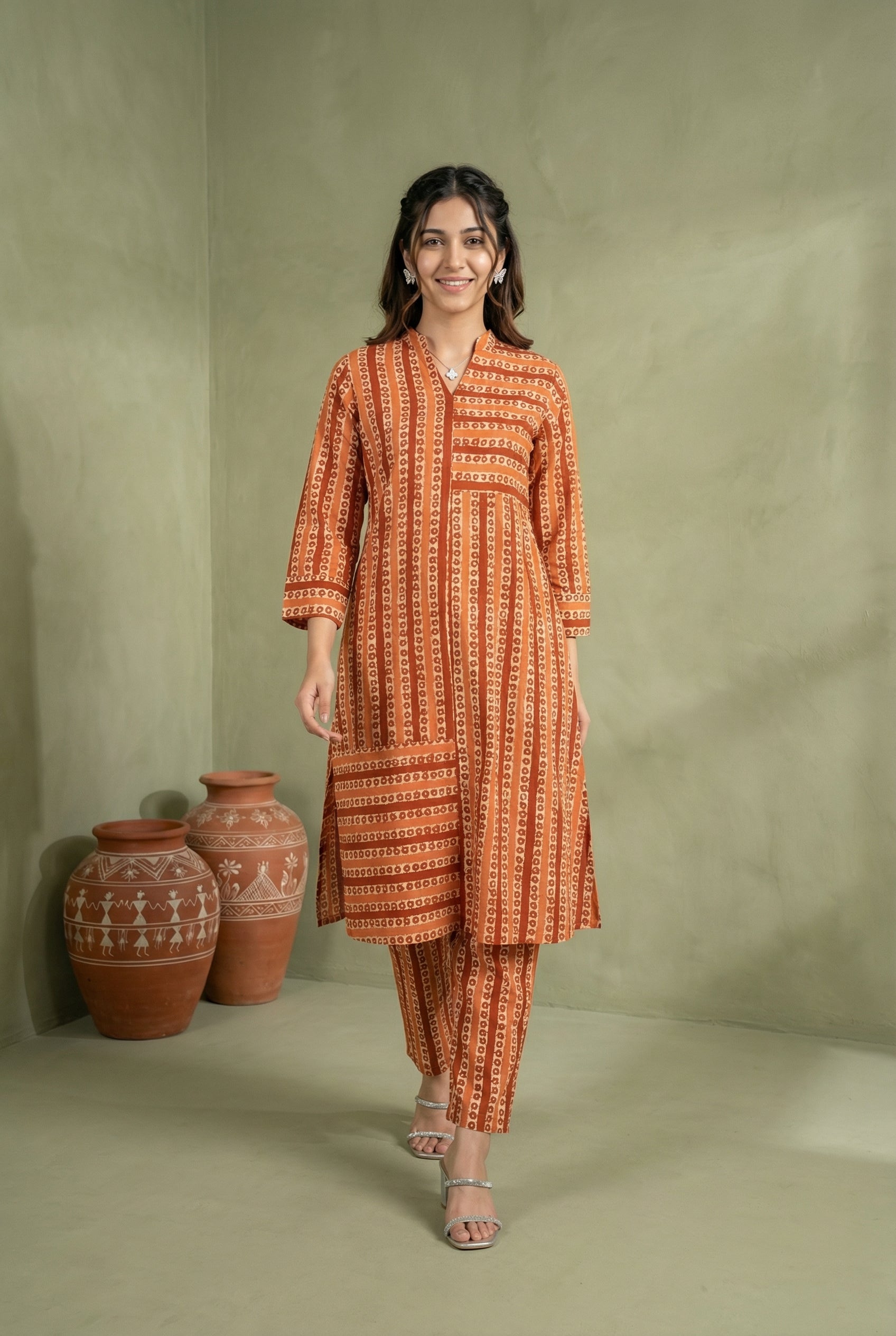 Peach/Rust Cotton The Earthline Edit KP Set