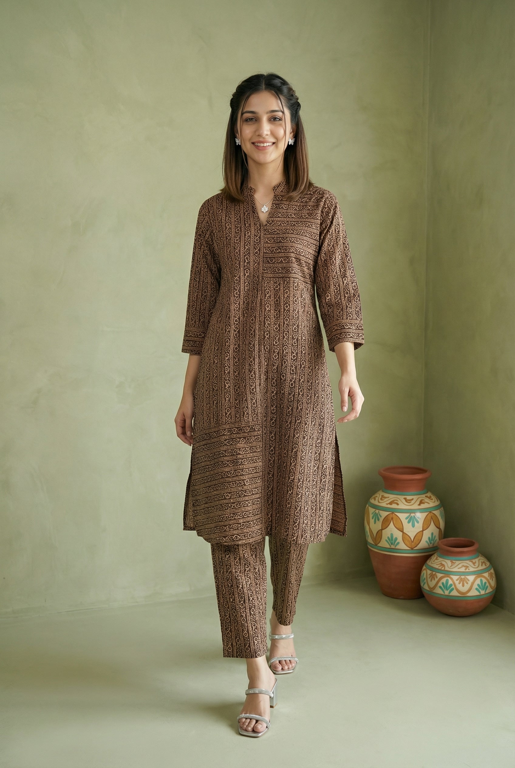 Black/Off White Cotton The Earthline Edit KP Set