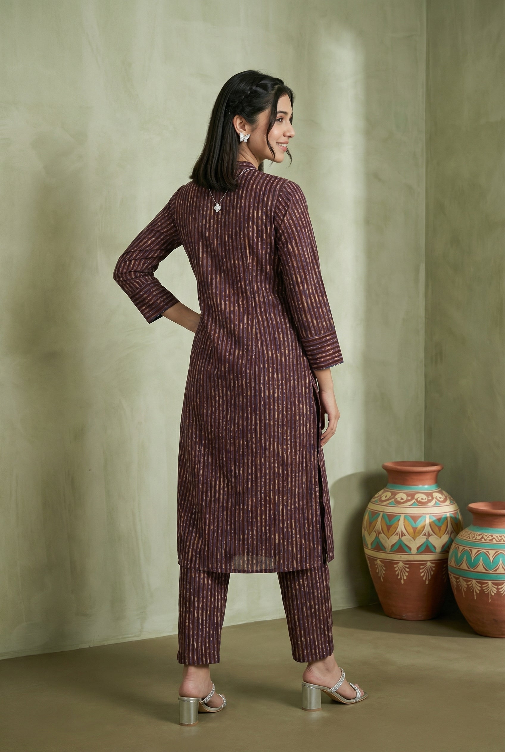 Black/Maroon-Blue Cotton The Earthline Edit KP Set