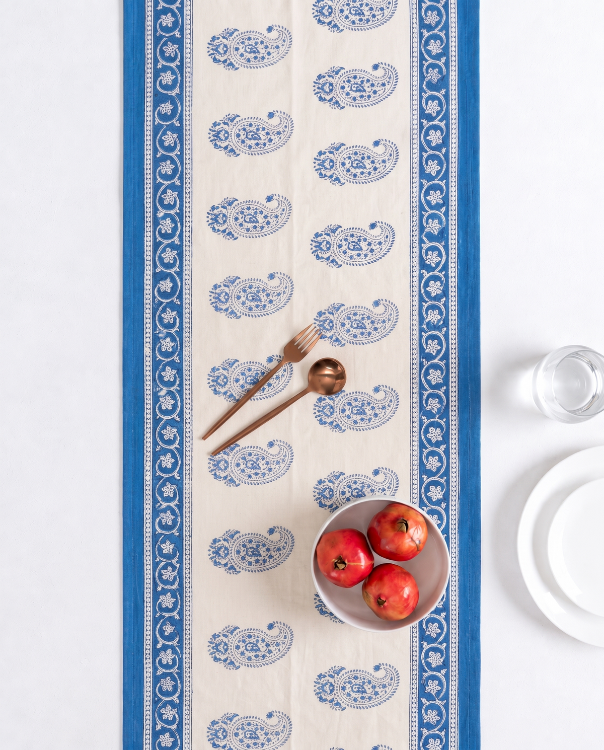 ROYAL BLUE PAISLEY TABLE RUNNER