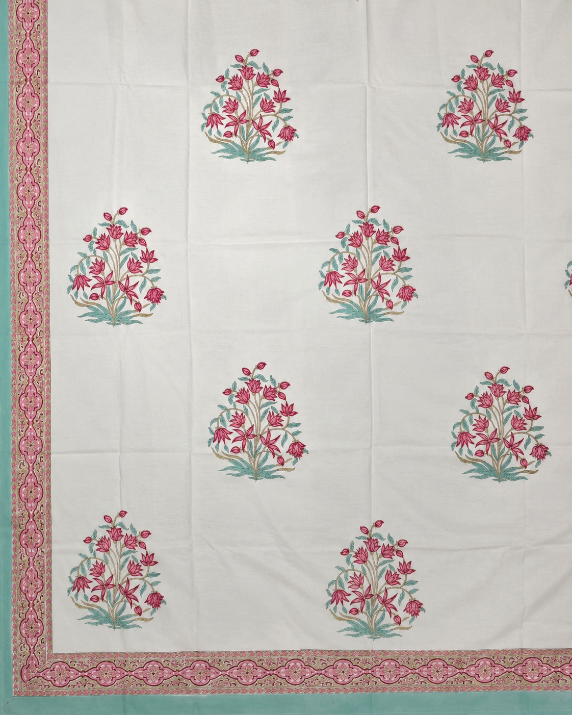 The Royal Maroon Floral Garden Premium Cotton Bedsheet