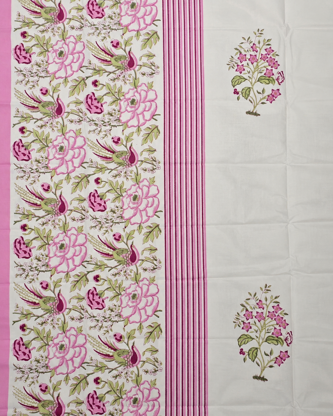The Pink Rose Garden Premium Cotton Bedsheet