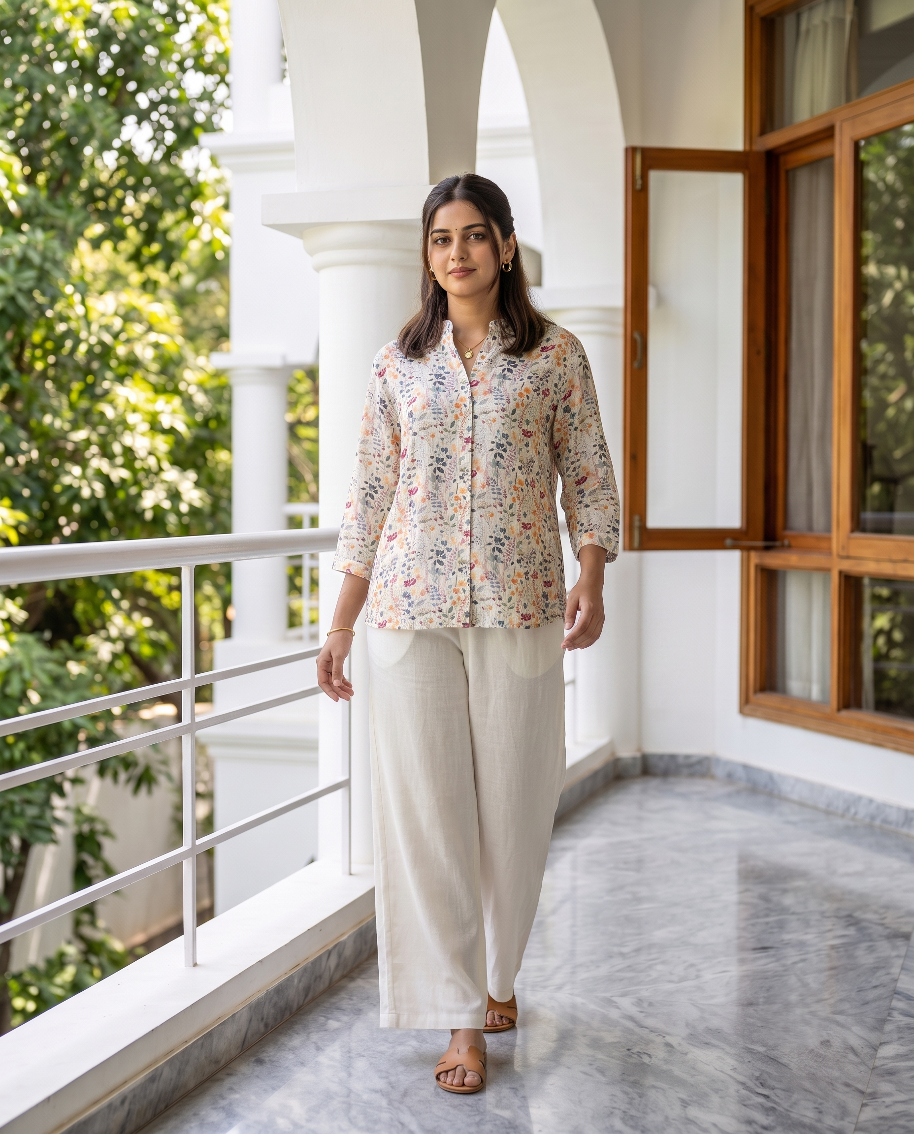 Bamboo Silk 150 GM Ditsy Floral Shirt