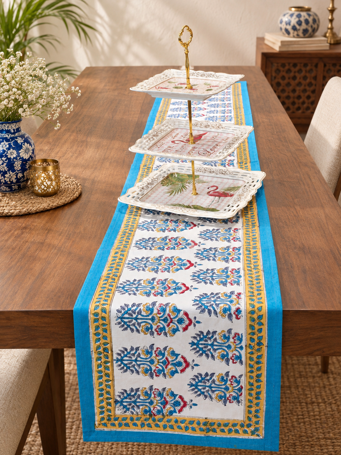 TURQUOISE HERITAGE TABLE RUNNER