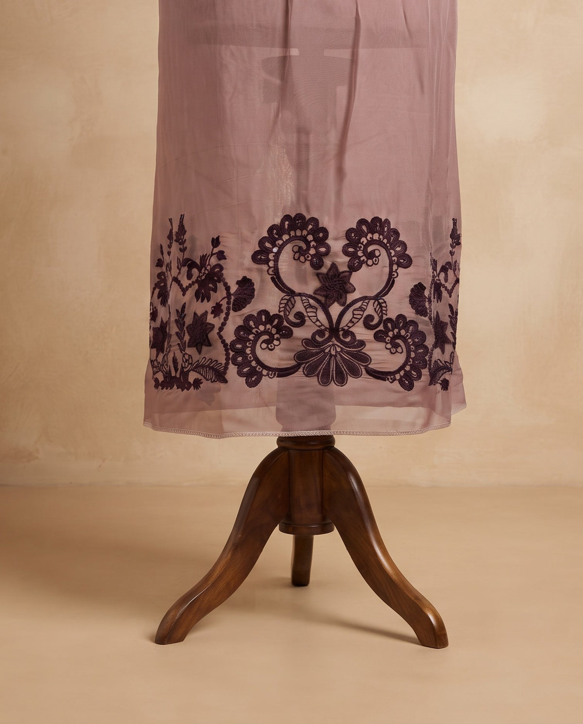 Mauve Plum Embroidered 3 PC Suit Fabric